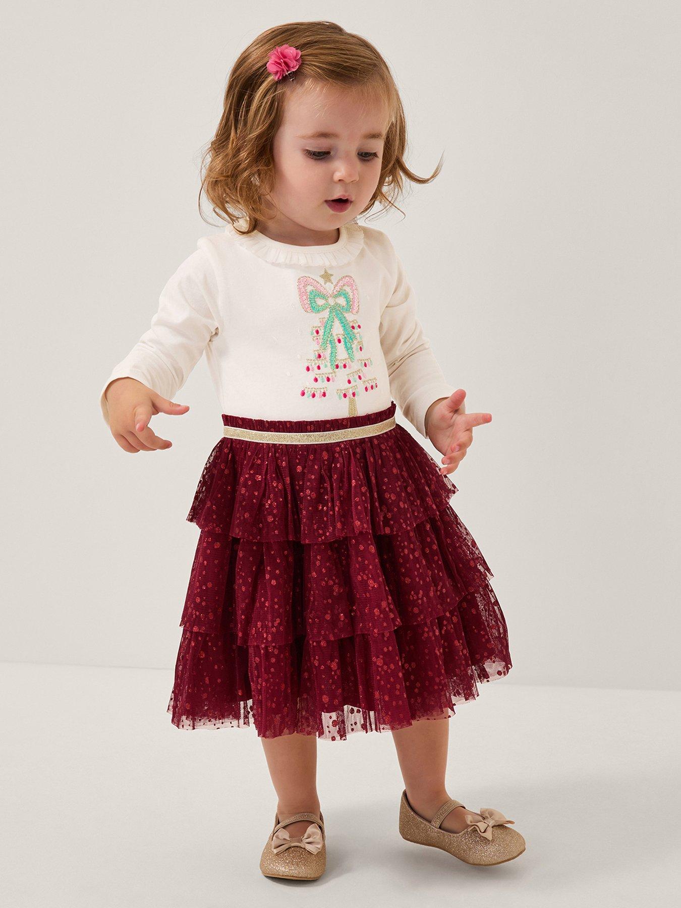 Monsoon Baby Girls Christmas Disco Dress - Red