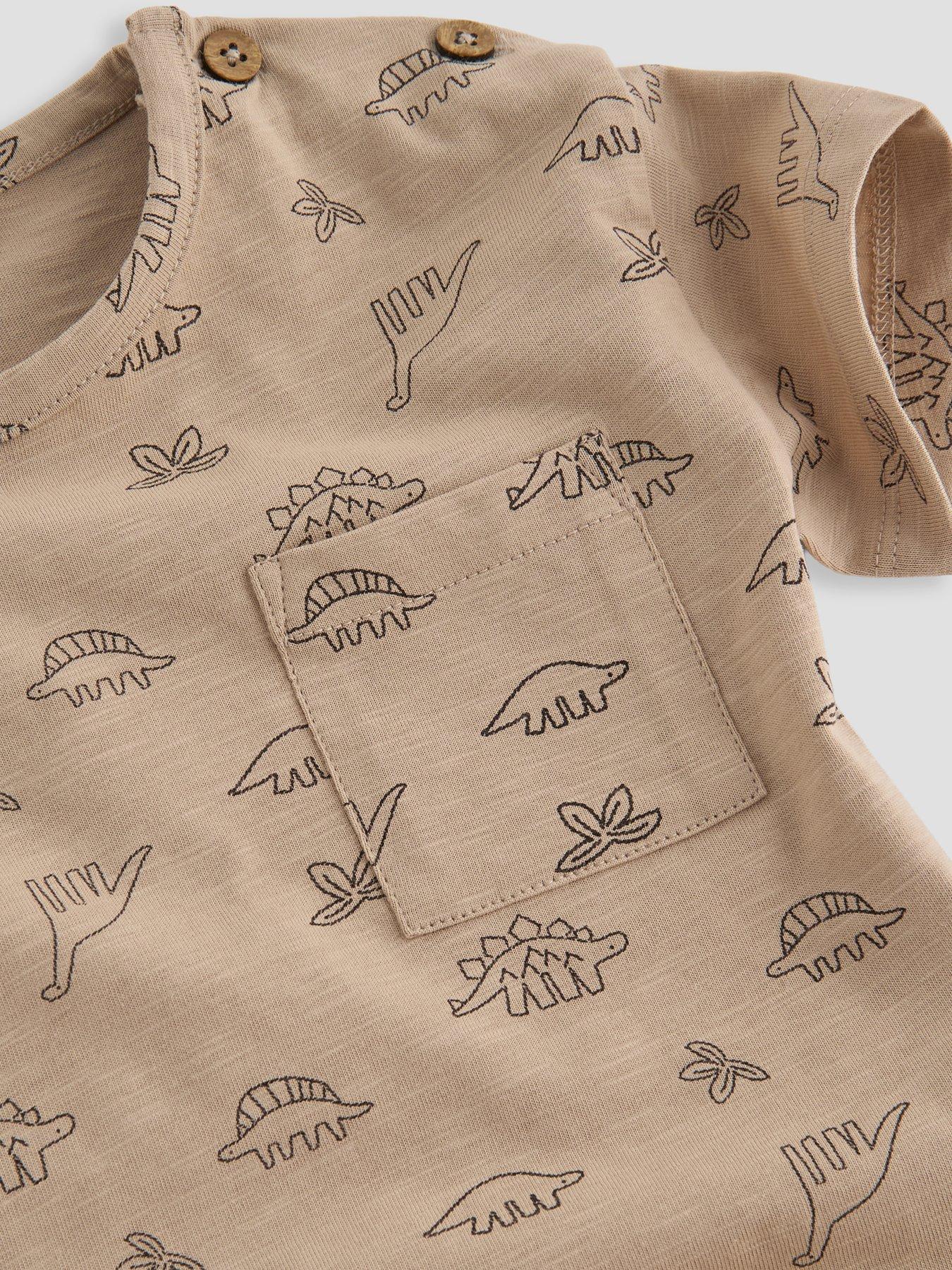 Image 3 of 5 of The Very Collection Baby Boy All Over Print Dino T-shirt Set - Brown