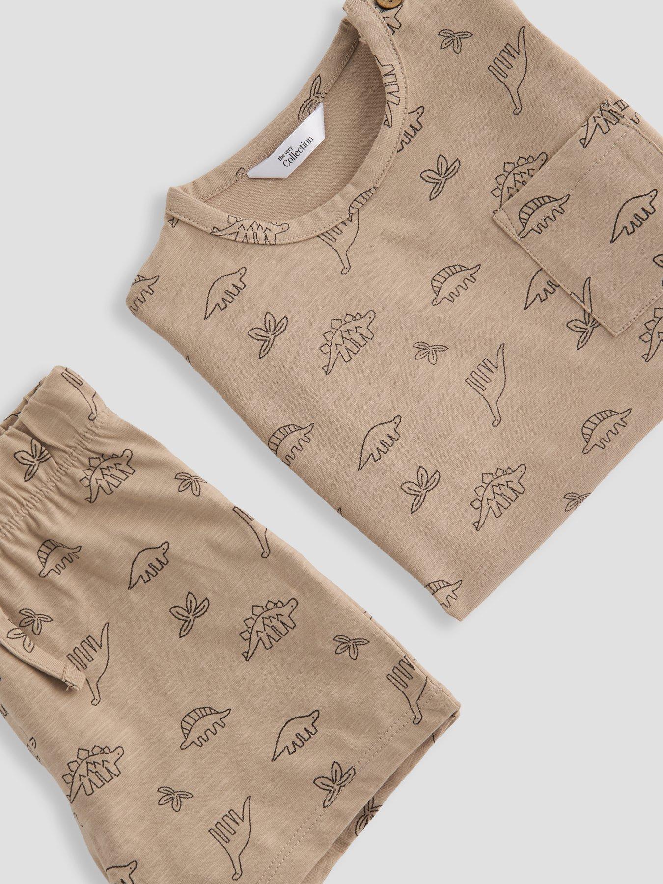 Image 5 of 5 of The Very Collection Baby Boy All Over Print Dino T-shirt Set - Brown