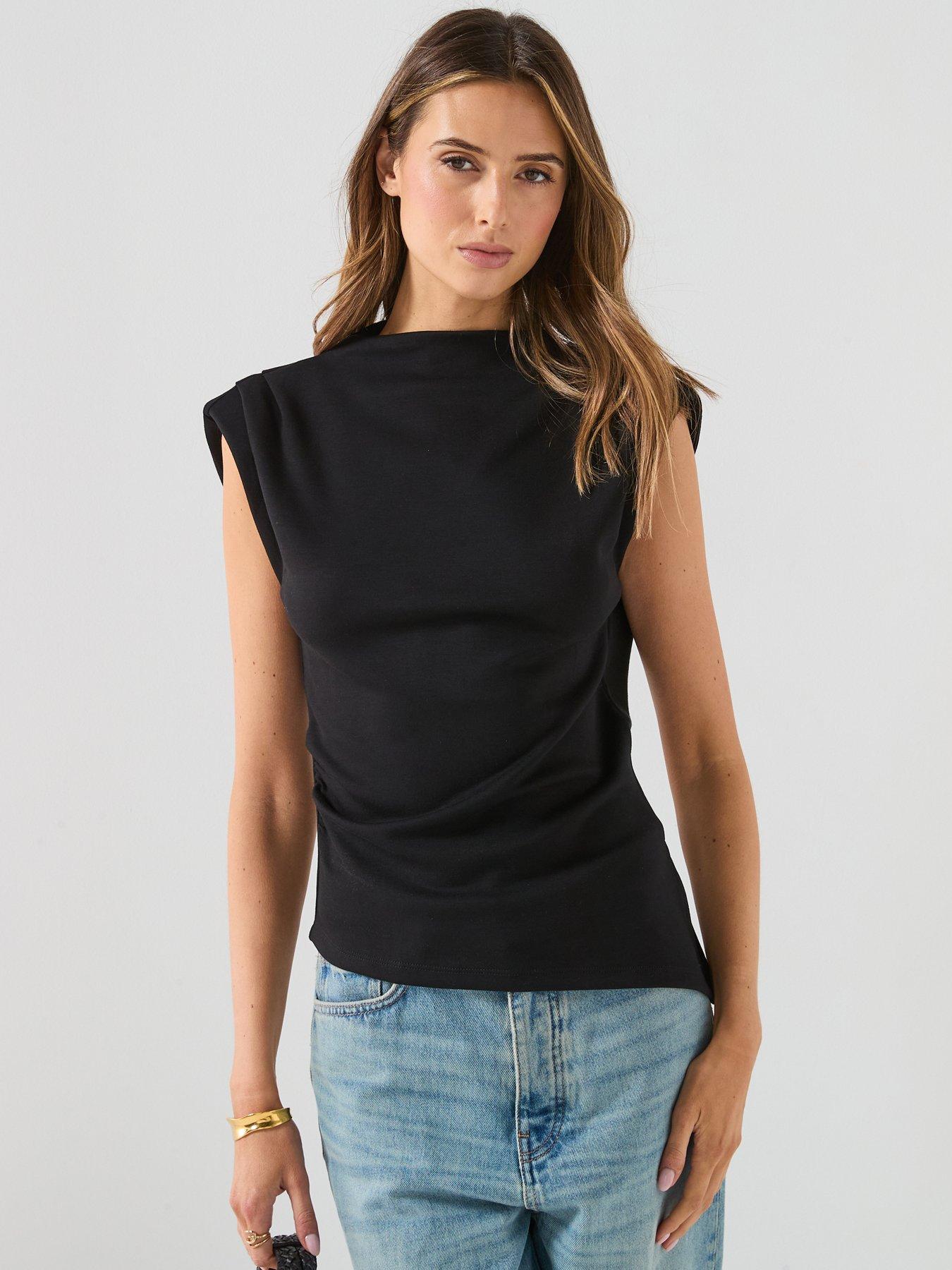 vero-moda-mille-sleeveless-shoulder-pad-top-black