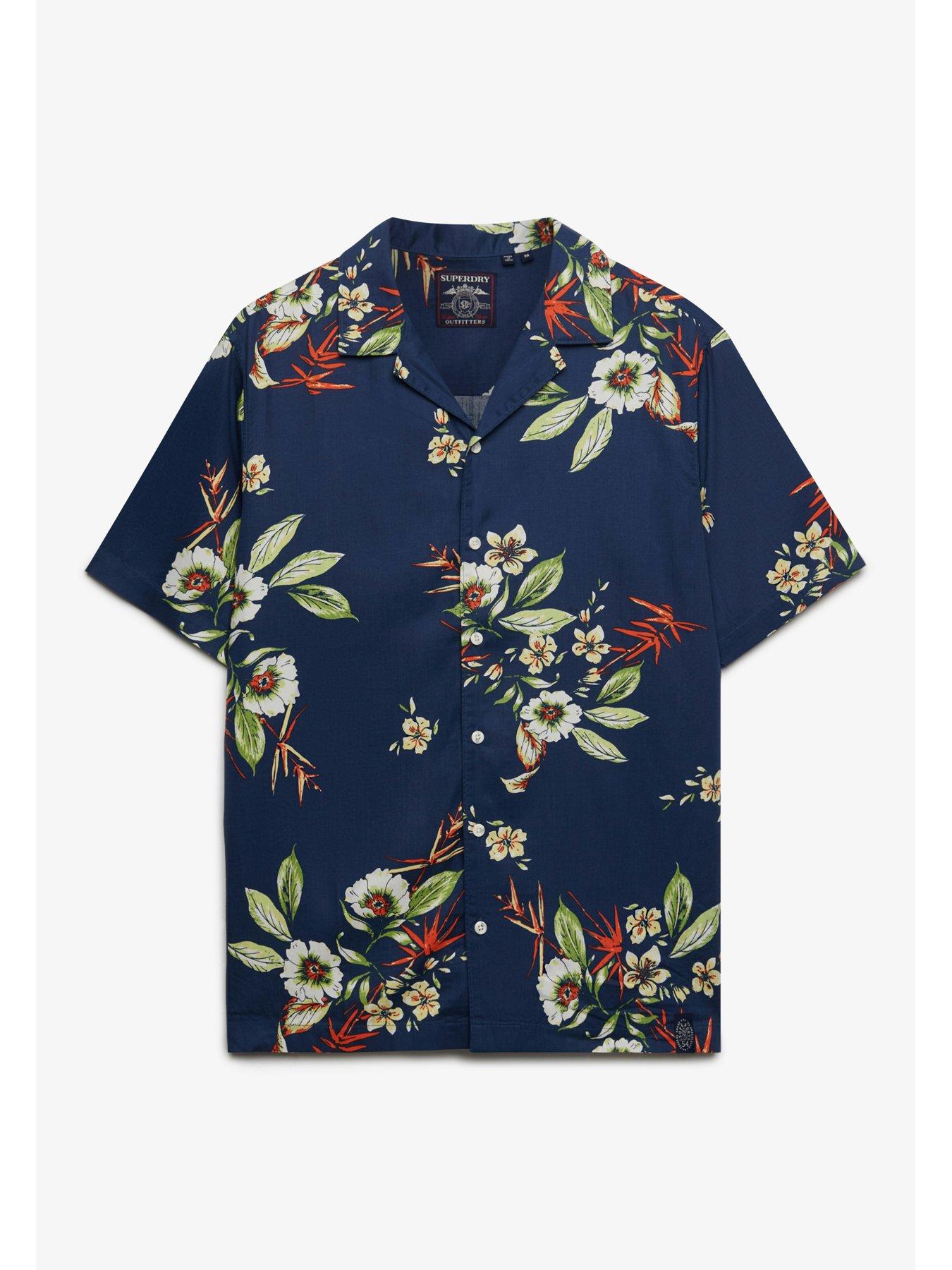 Image 5 of 5 of Superdry Hawaiian Print Short Sleeve Shirt - Navy