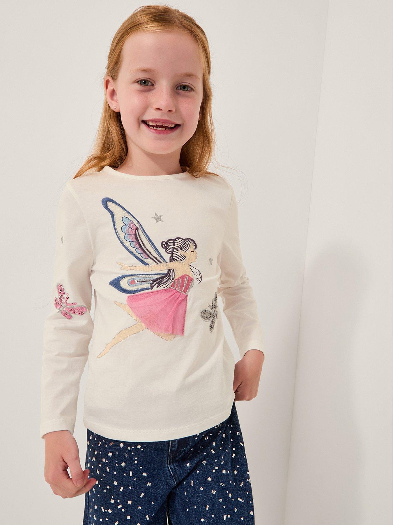 undefined Girls Long Sleeve Enchanted Tshirt - Light Cream