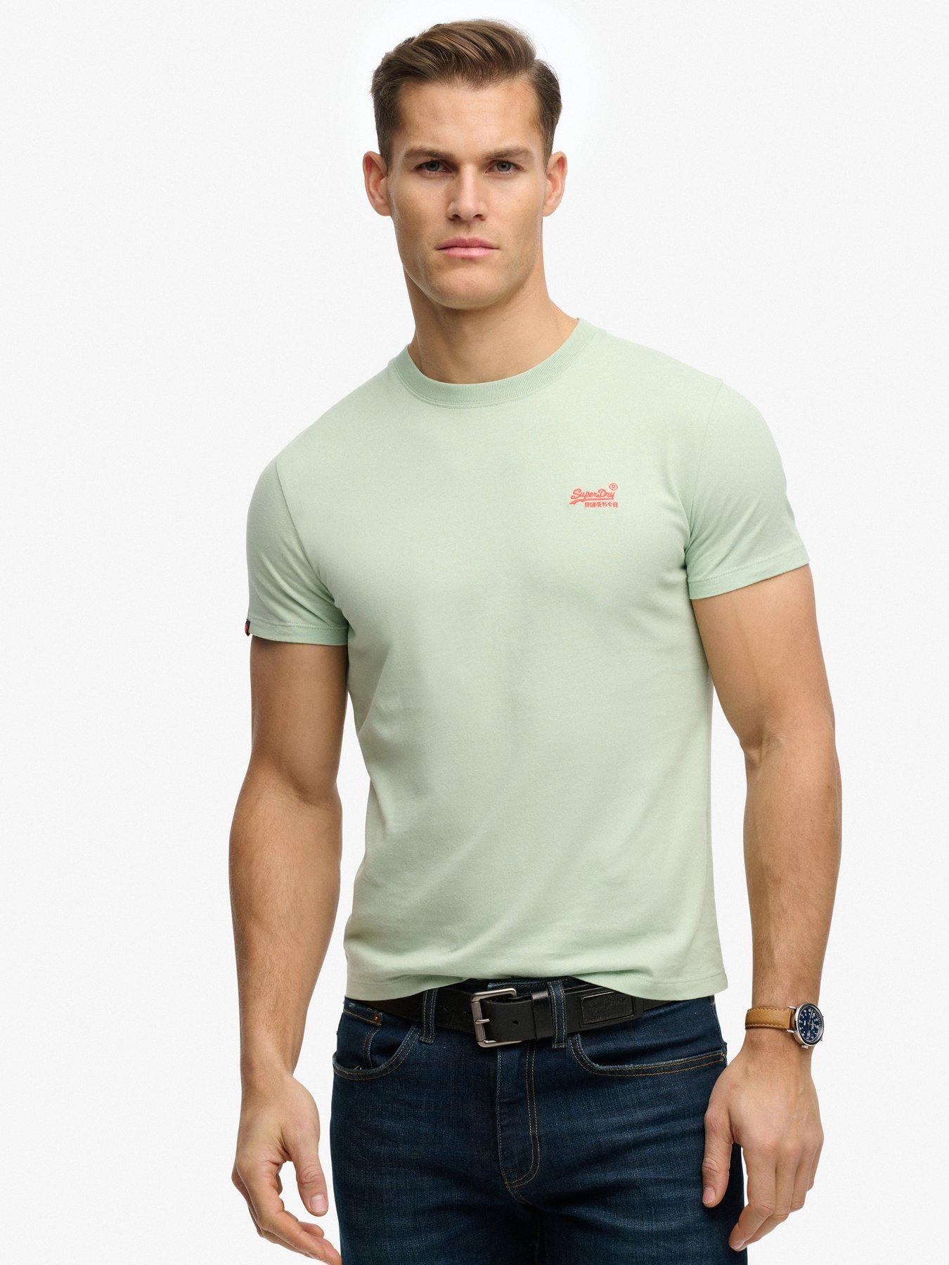 Image 1 of 5 of Superdry Organic Cotton Essential Logo T-Shirt - Light Green