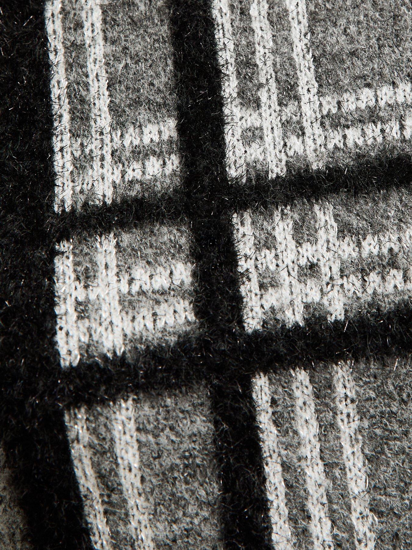 Image 6 of 6 of New Look Grey Sparkle Check Knit Jumper