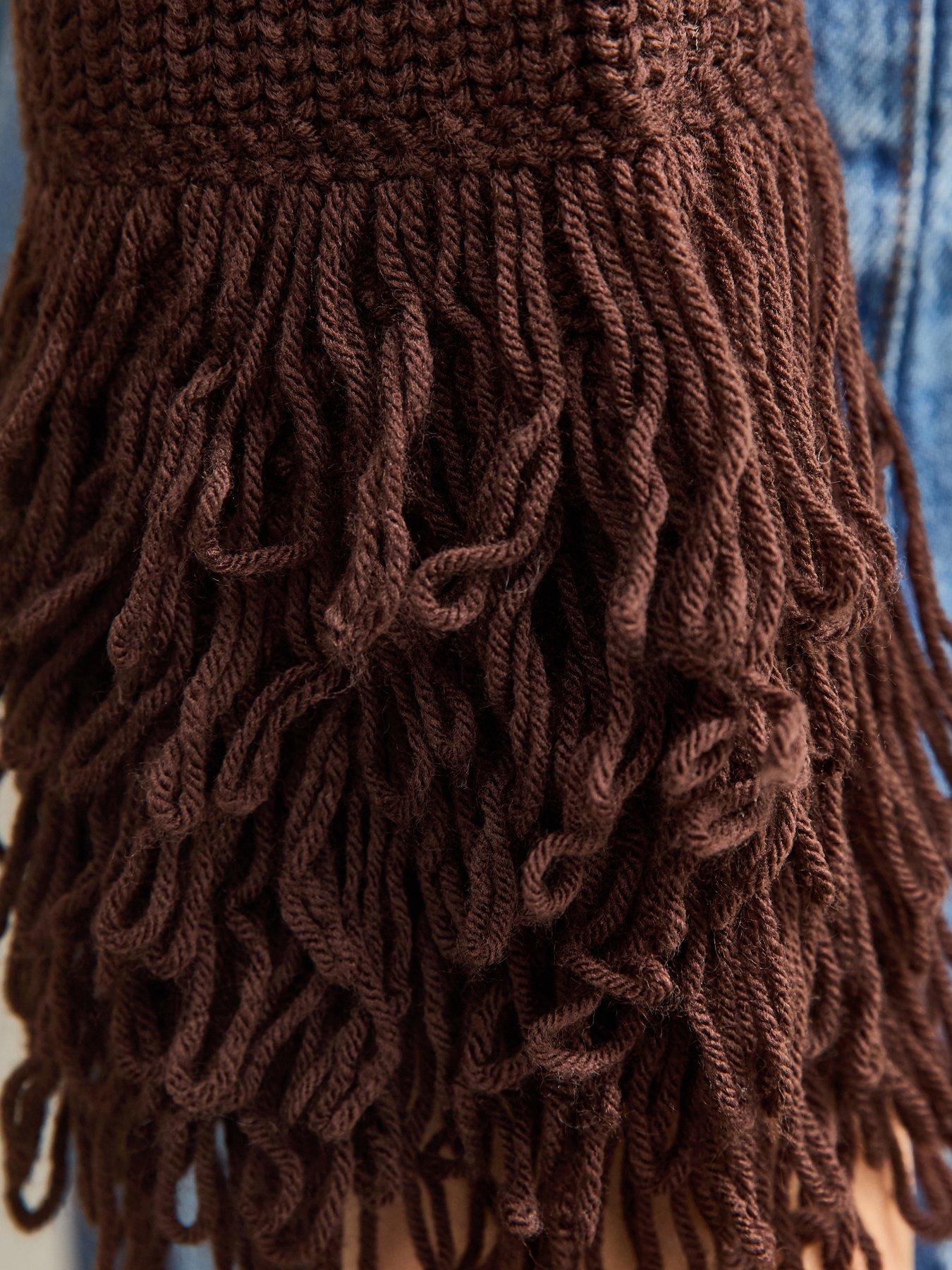 Image 5 of 5 of New Look Dark Brown Looped Fringe Cuff Jumper
