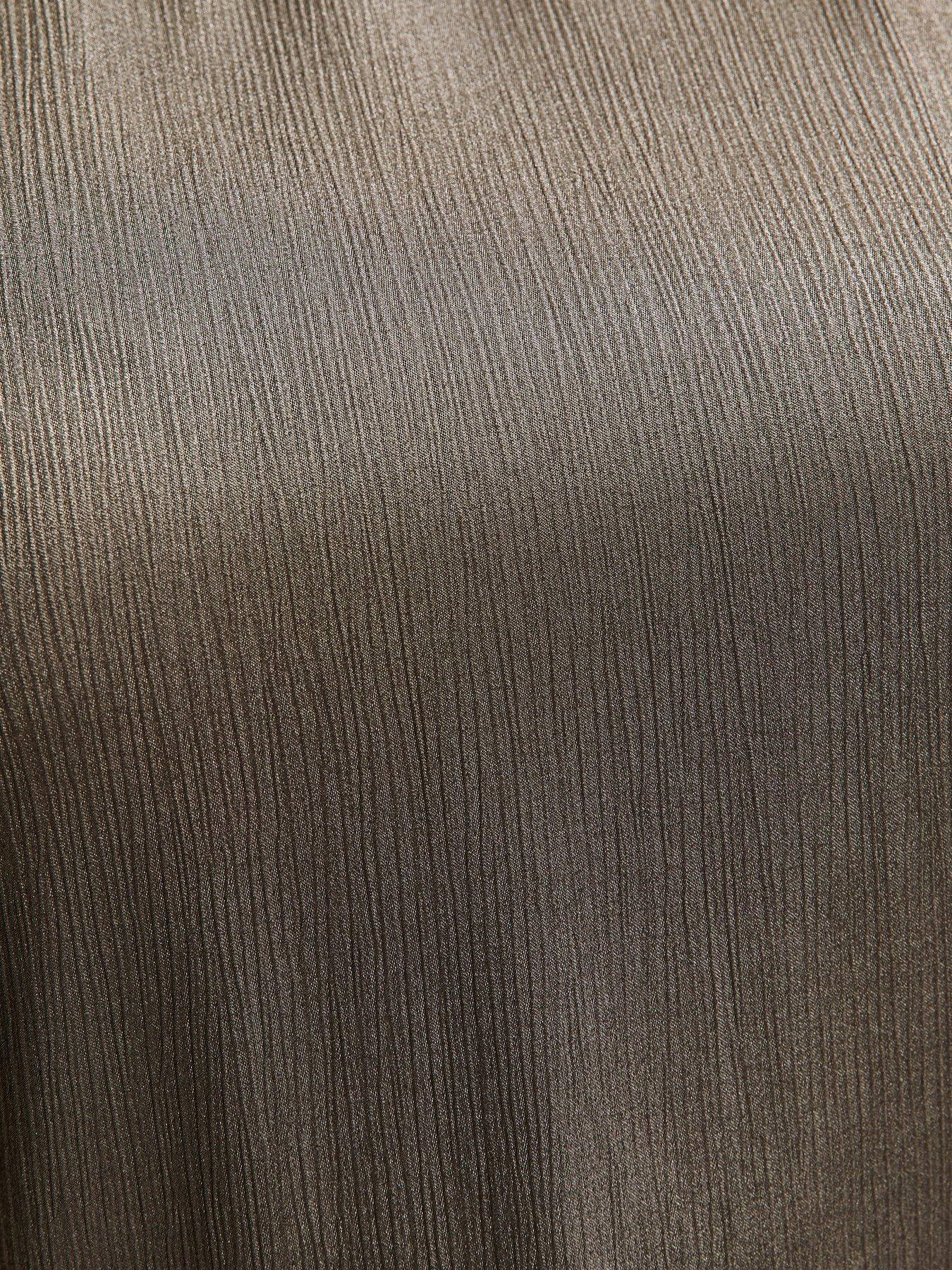 Image 6 of 6 of New Look Curves Grey Metallic Short Sleeve Blouse