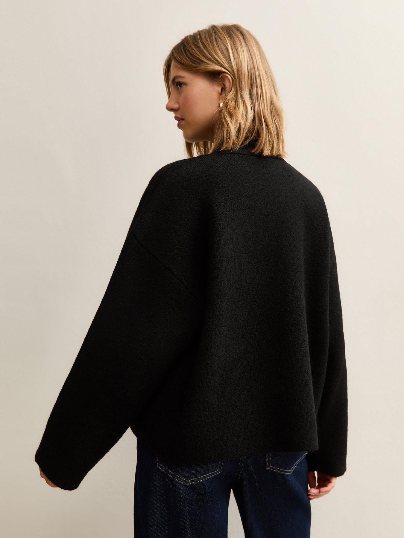 New Look Black Double Breasted Button Front Cardigan | Very