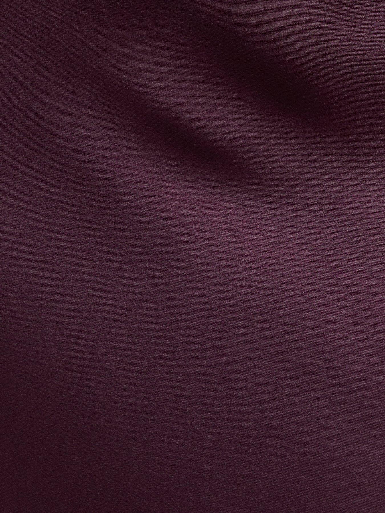 Image 5 of 5 of New Look Dark Burgundy Satin Bias Cut Midi Skirt