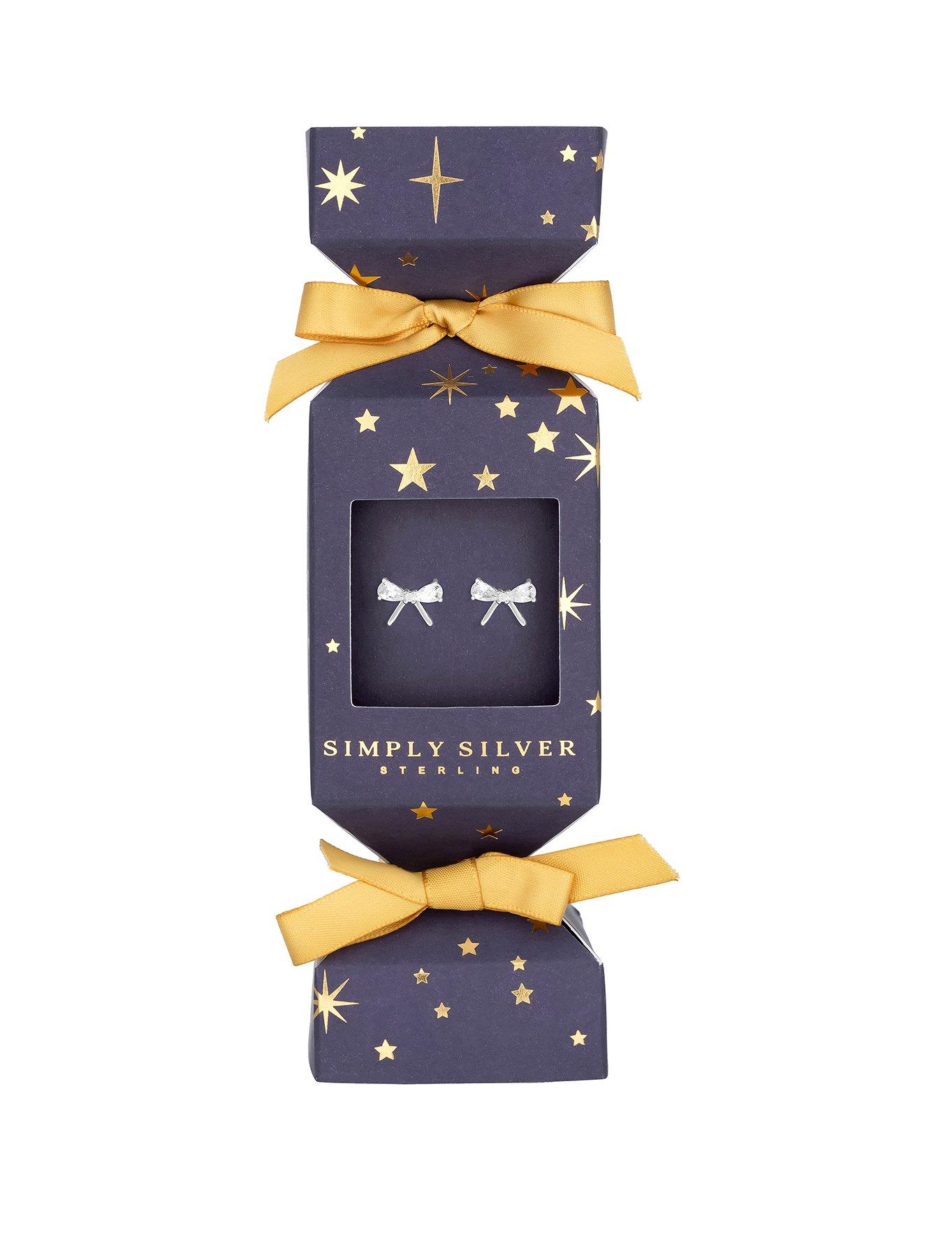 Simply Silver Cubic Zirconia Bow Christmas Gift Cracker