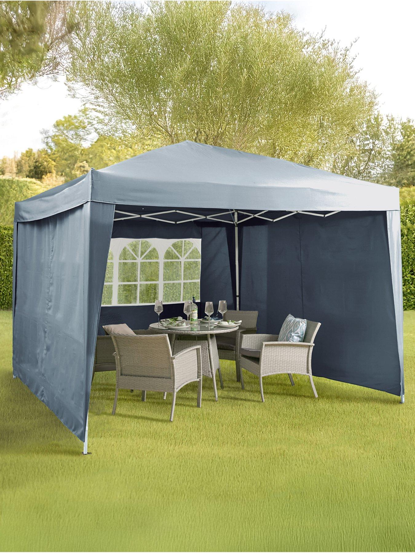Image 1 of 6 of The Very Collection 3 X 3M Pop Up Gazebo With 3 Piece Side Panels - Blue