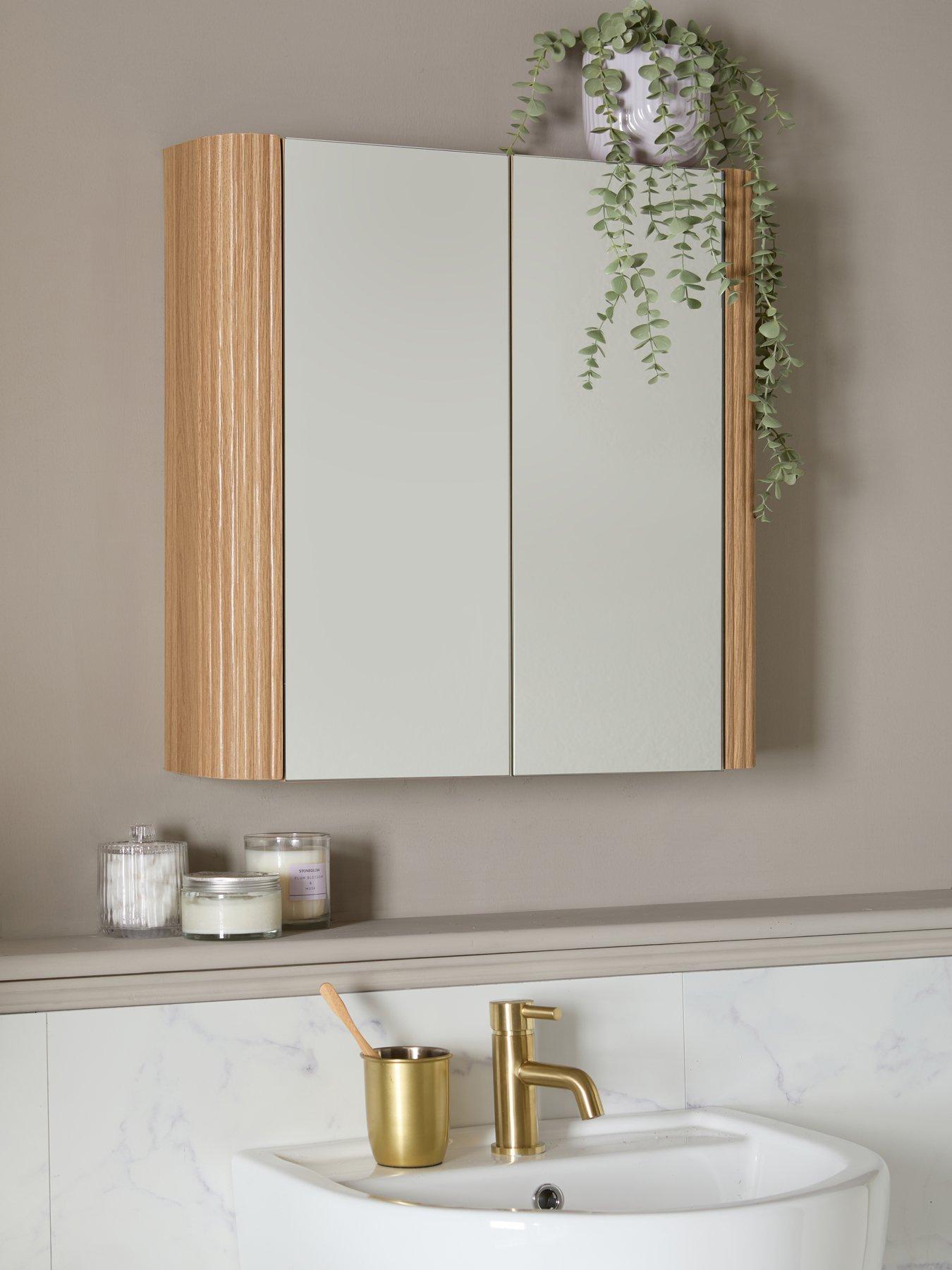 The Very Collection Carina Mirrored Bathroom Wall Cabinet - Oak