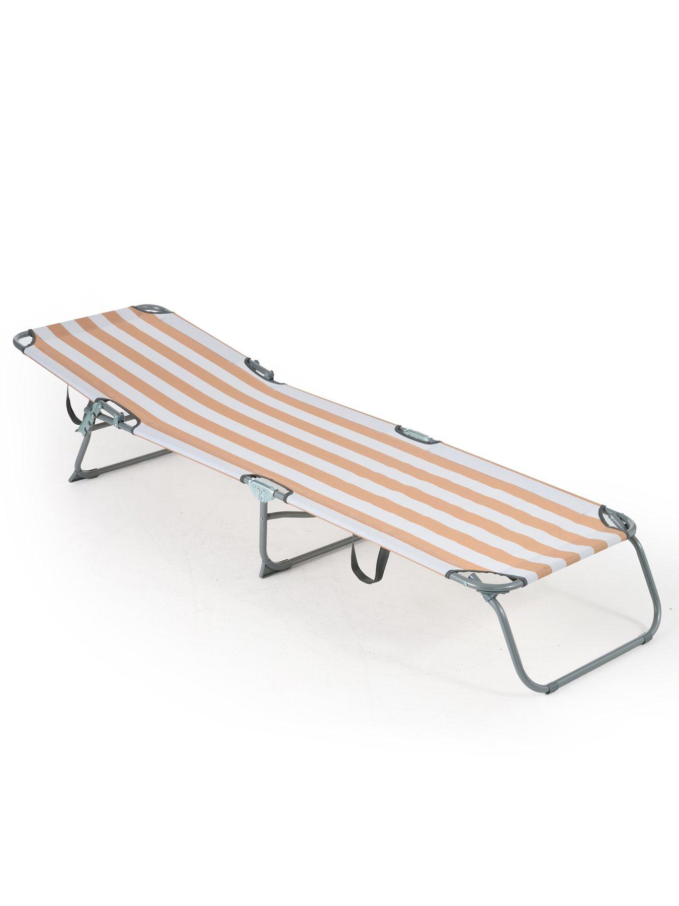 Image 3 of 5 of The Very Collection Hawaii Sunlounger- Peach Stripe