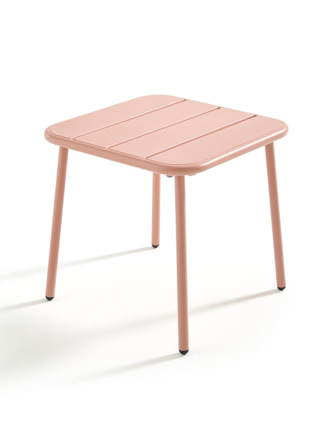Image 6 of 7 of The Very Collection Riviera Bistro Set With Footstools - Peach