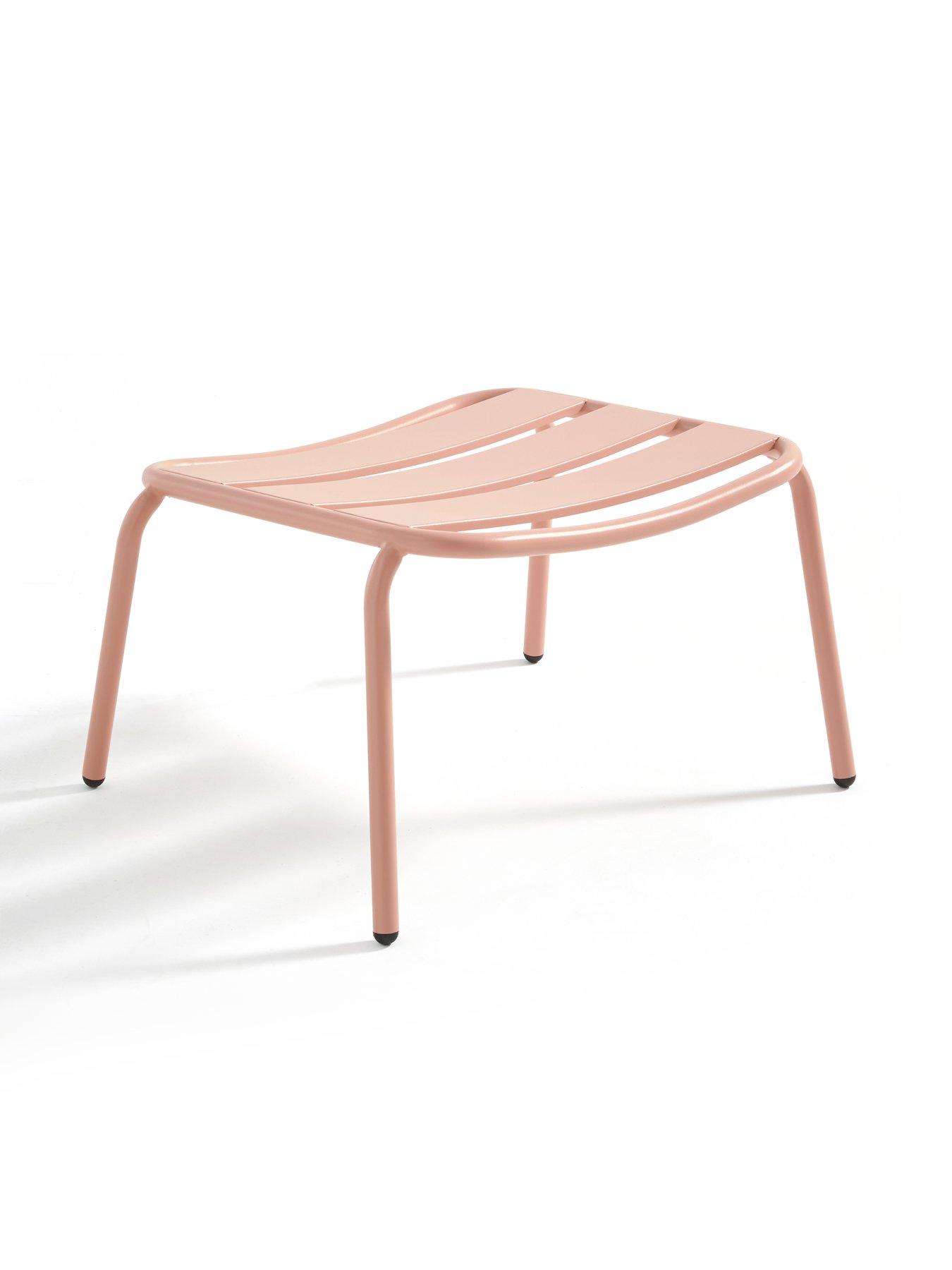 Image 7 of 7 of The Very Collection Riviera Bistro Set With Footstools - Peach