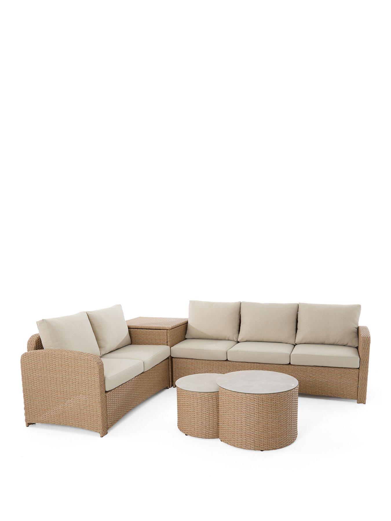 Image 2 of 7 of The Very Collection Cayman 5-Seater Corner Garden Sofa With Storage And Tables