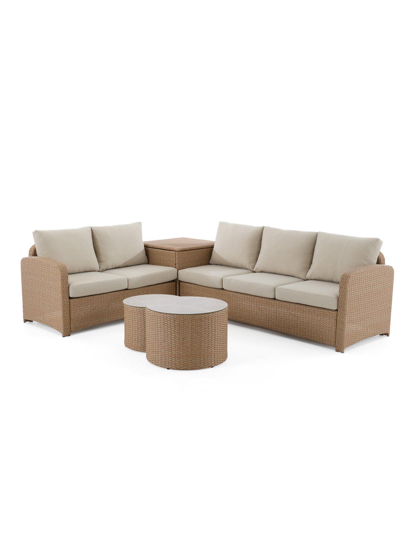 Image 3 of 7 of The Very Collection Cayman 5-Seater Corner Garden Sofa With Storage And Tables