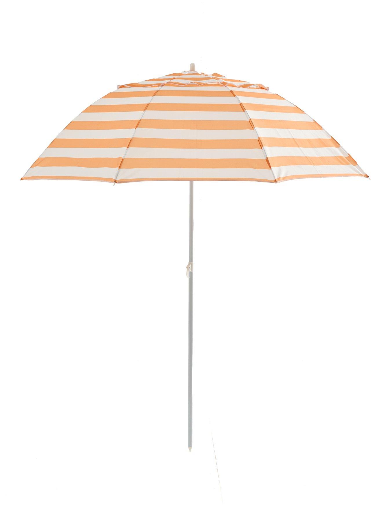 Image 2 of 5 of The Very Collection 2M Push Up Parasol - Peach Stripe