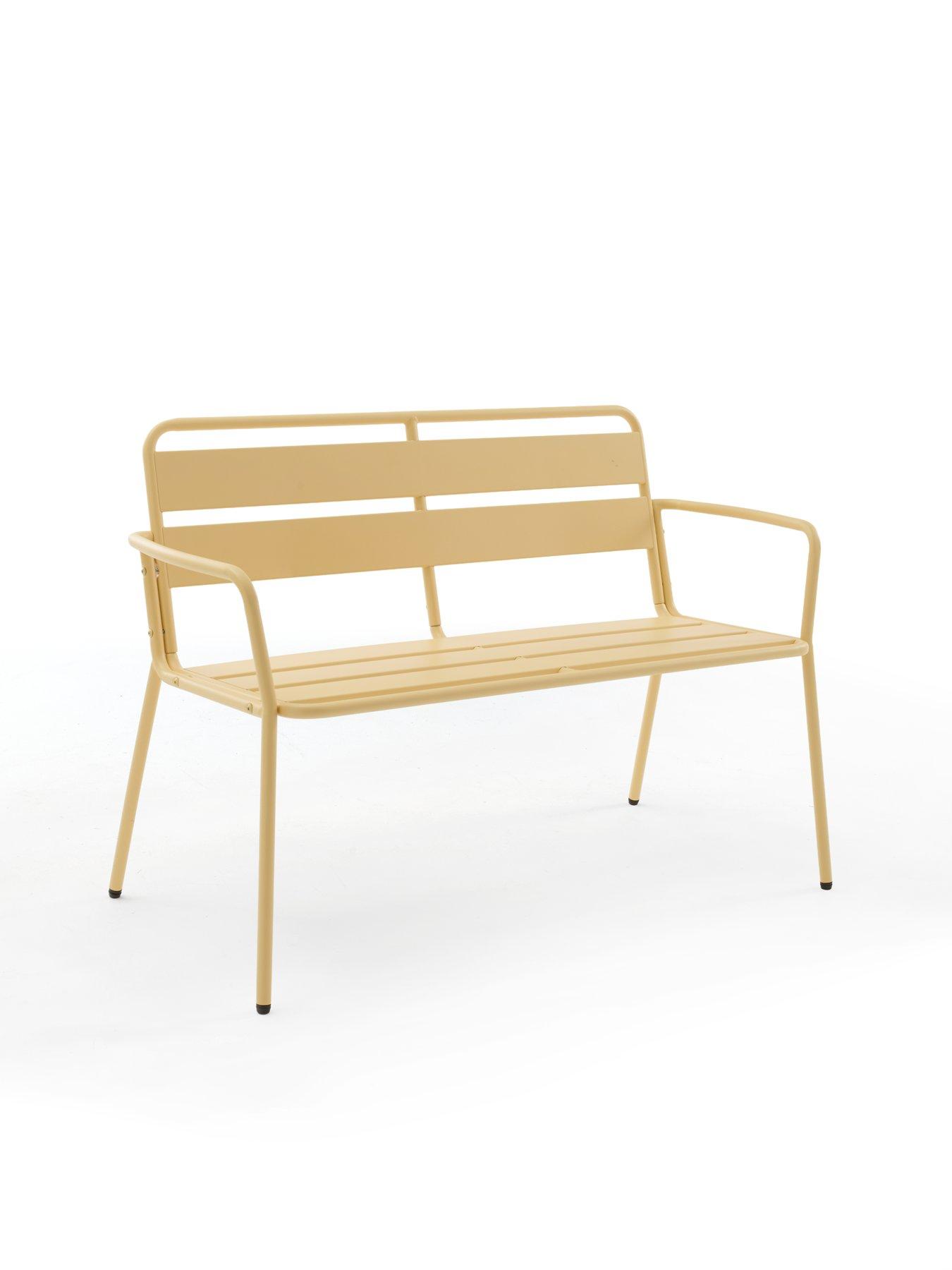 Image 3 of 6 of The Very Collection Metal Bench&nbsp;- Buttermilk