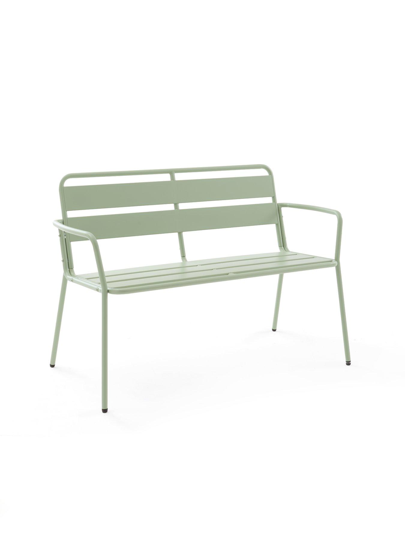 Image 3 of 7 of The Very Collection Metal Bench&nbsp;- Green