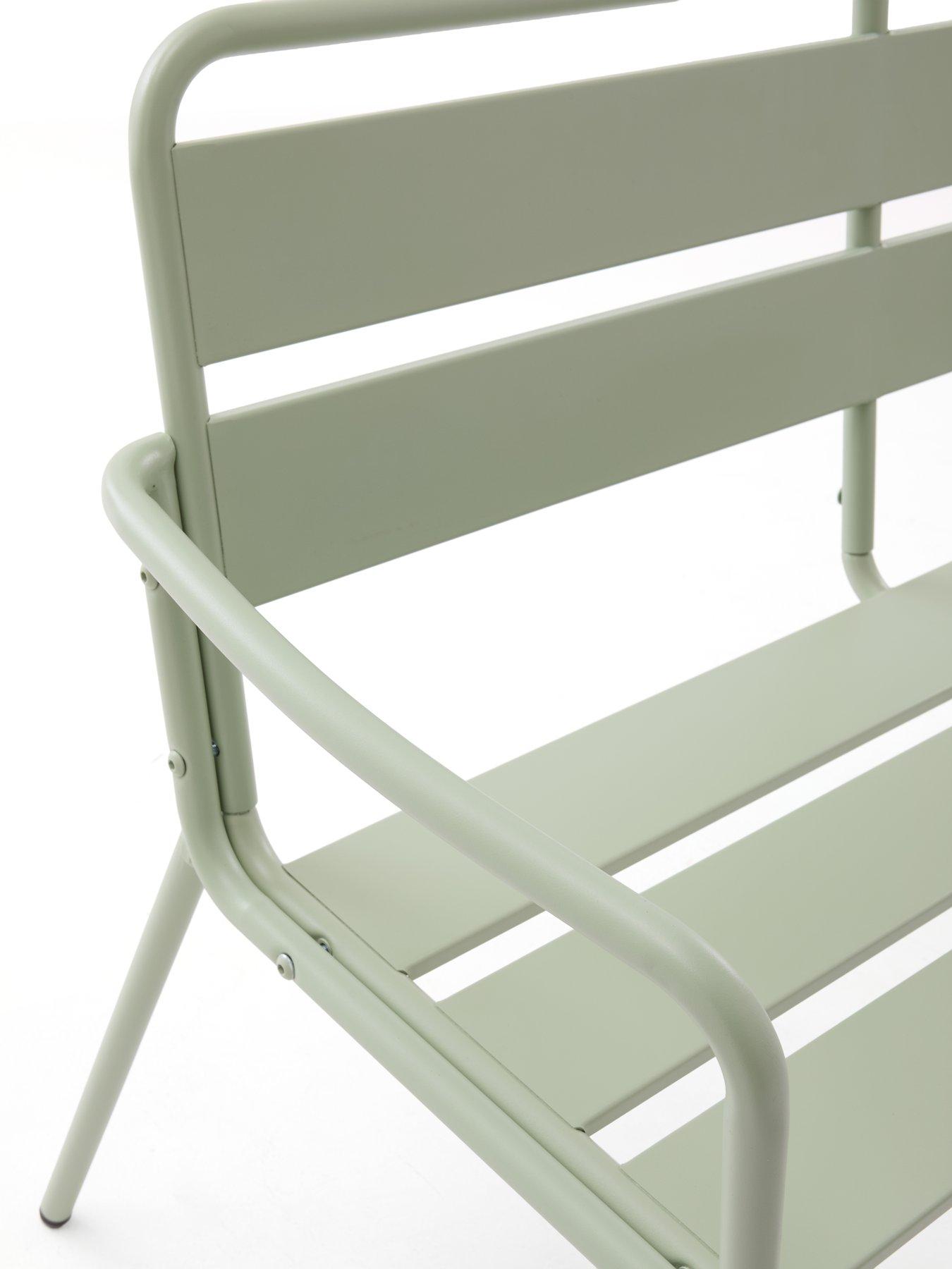 Image 4 of 7 of The Very Collection Metal Bench&nbsp;- Green