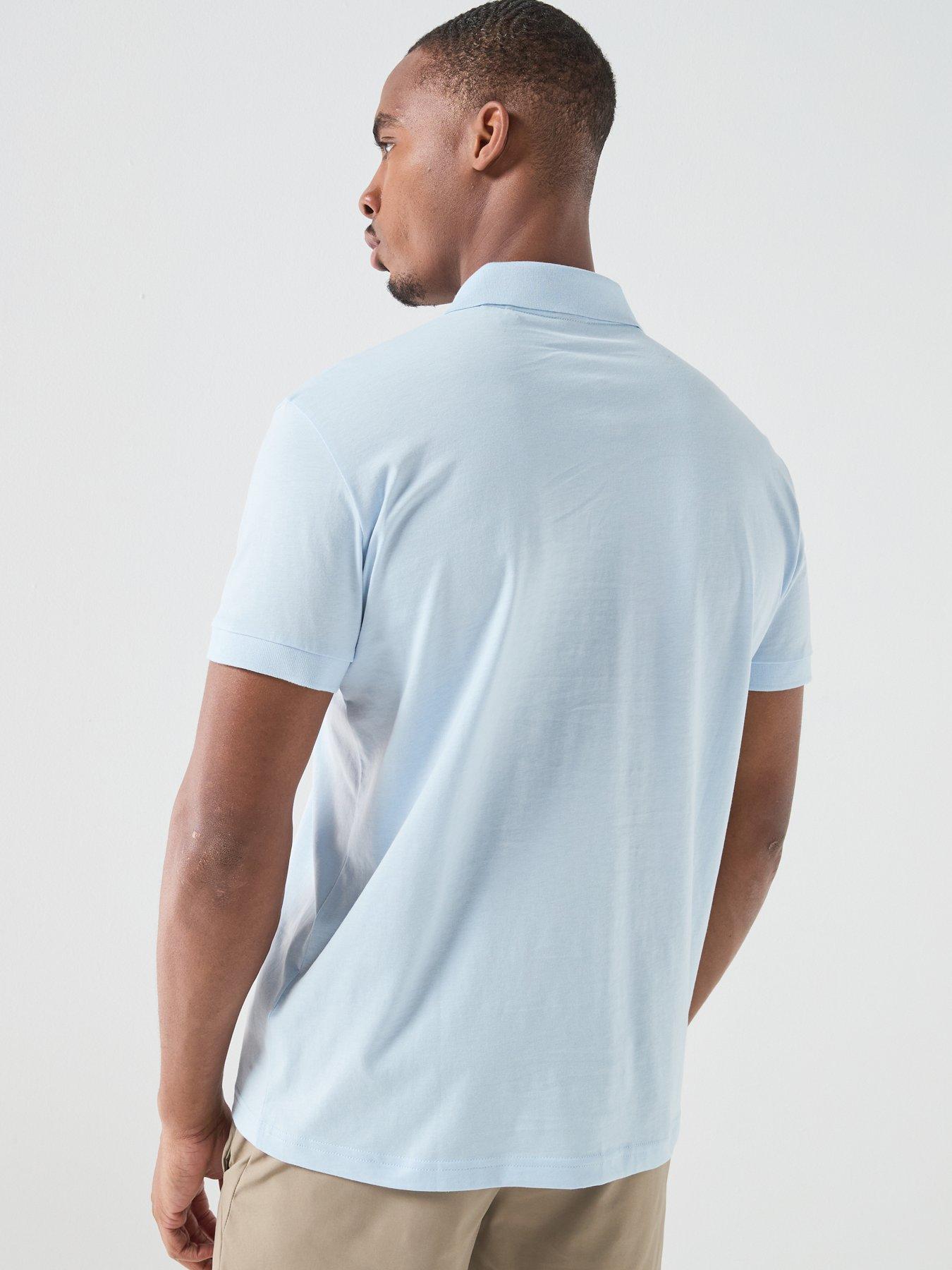 Image 2 of 5 of BOSS Mens Golf Birdie Open Collar Polo Shirt - Blue
