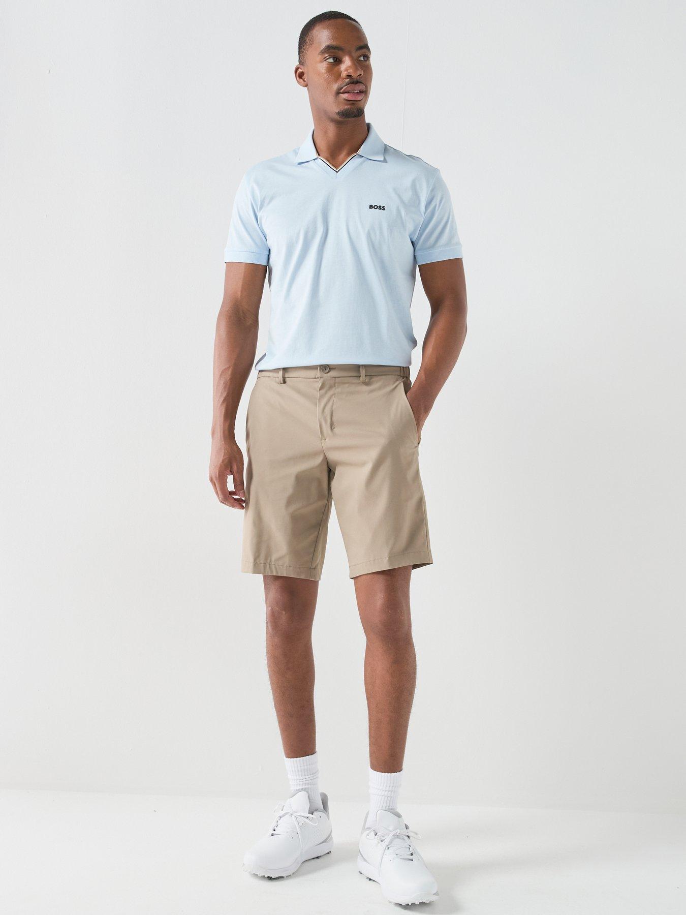Image 5 of 5 of BOSS Mens Golf Birdie Open Collar Polo Shirt - Blue