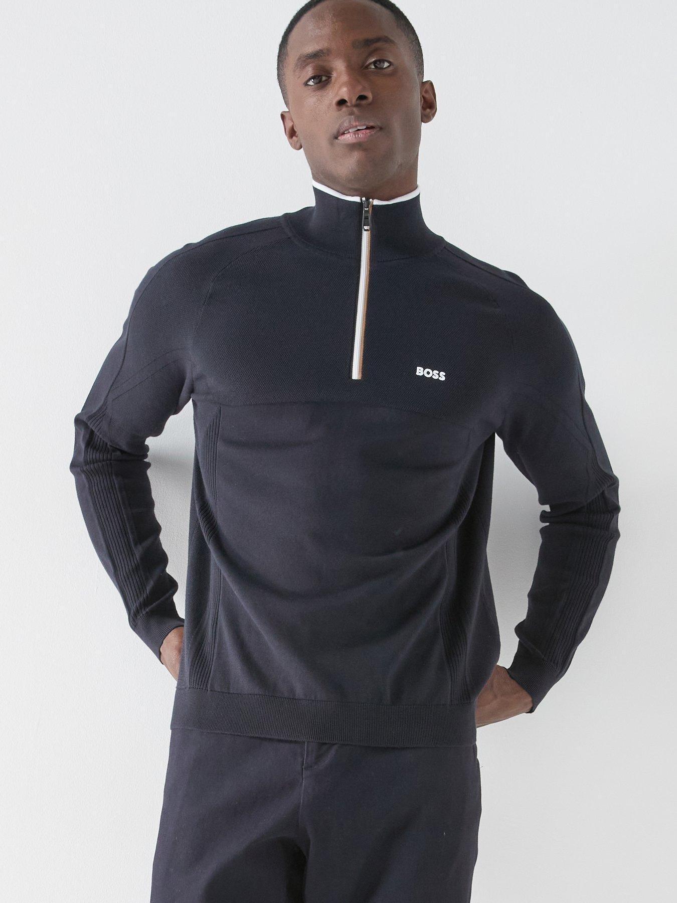 BOSS Mens Golf Hydro Quarter Zip, Navy, Size 2Xl, Men