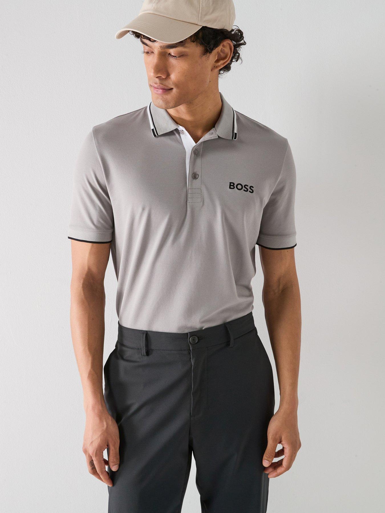 BOSS Mens Golf Paddy Pro Polo Shirt - Grey