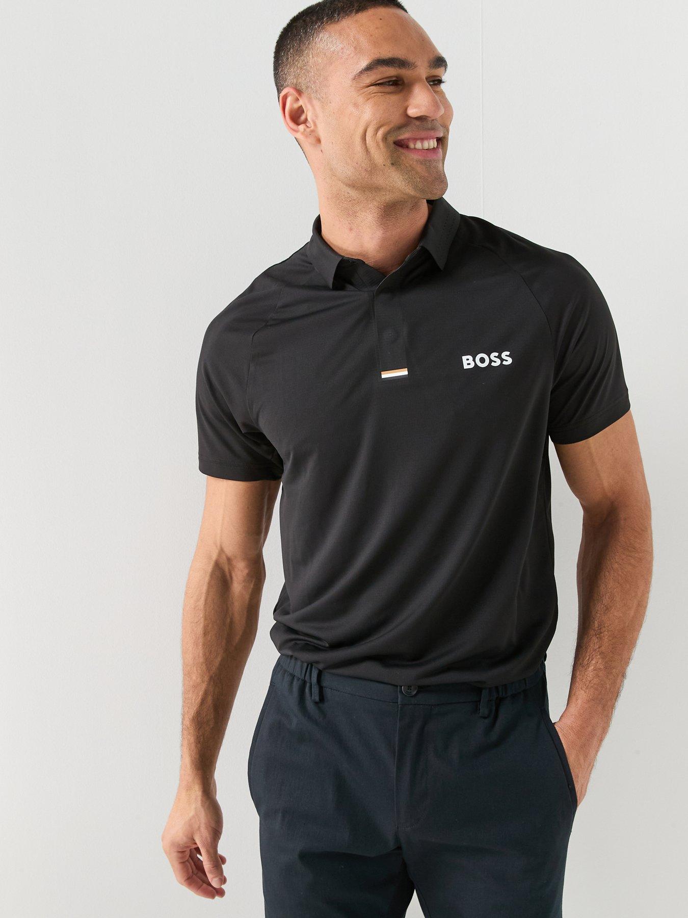 Image 1 of 5 of BOSS Mens Golf Paddytech Polo Shirt - Black