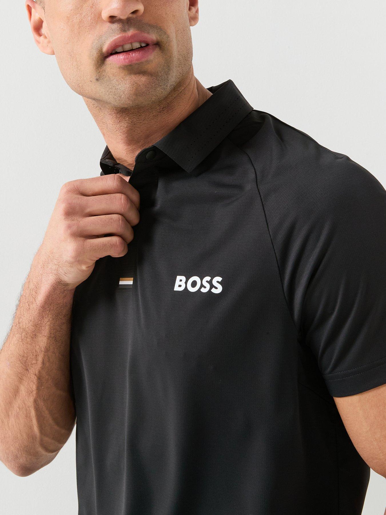 Image 4 of 5 of BOSS Mens Golf Paddytech Polo Shirt - Black