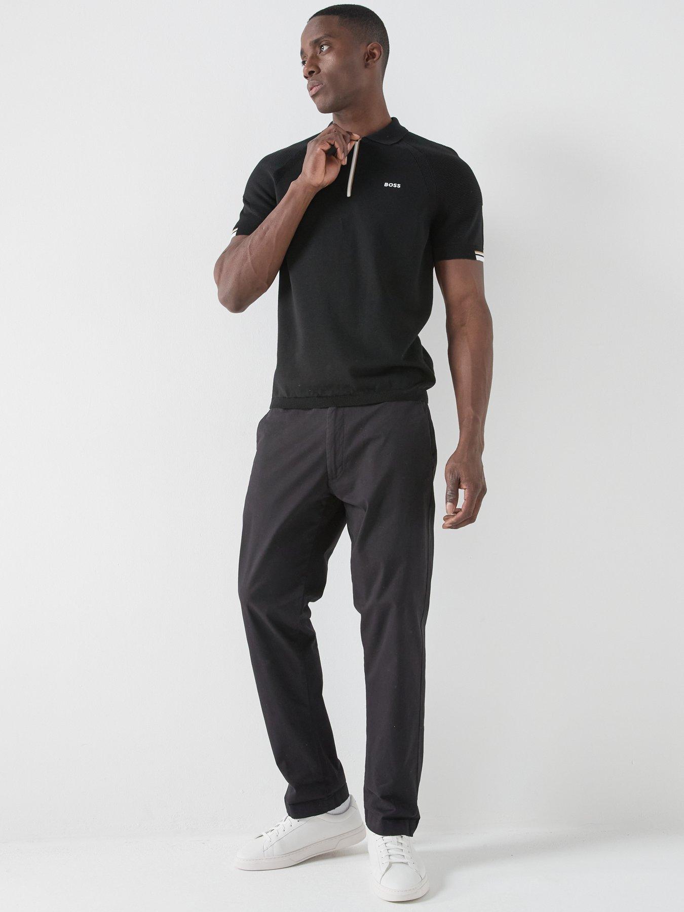 Image 3 of 4 of BOSS Mens Golf Perform Knitted Polo Shirt - Black