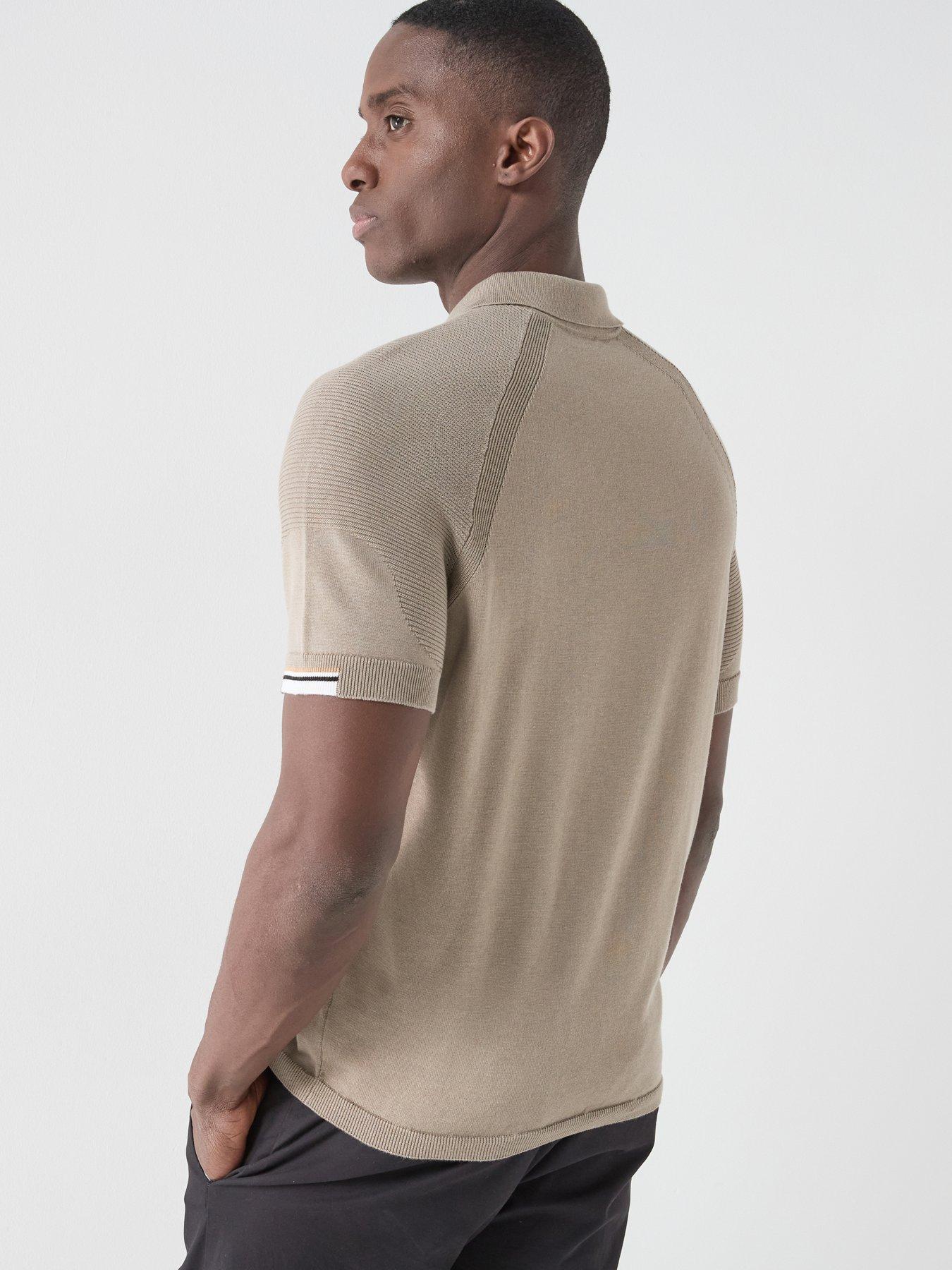 Image 2 of 5 of BOSS Mens Golf Perform Knitted Polo Shirt - Light Pastel Green