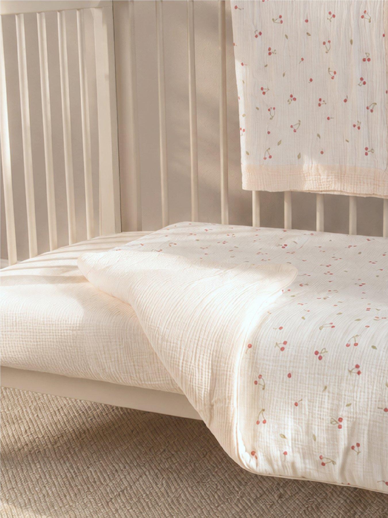 Image 1 of 8 of CuddleCo 4pc Cot Bed Bedding Set - Ditsy Cherry