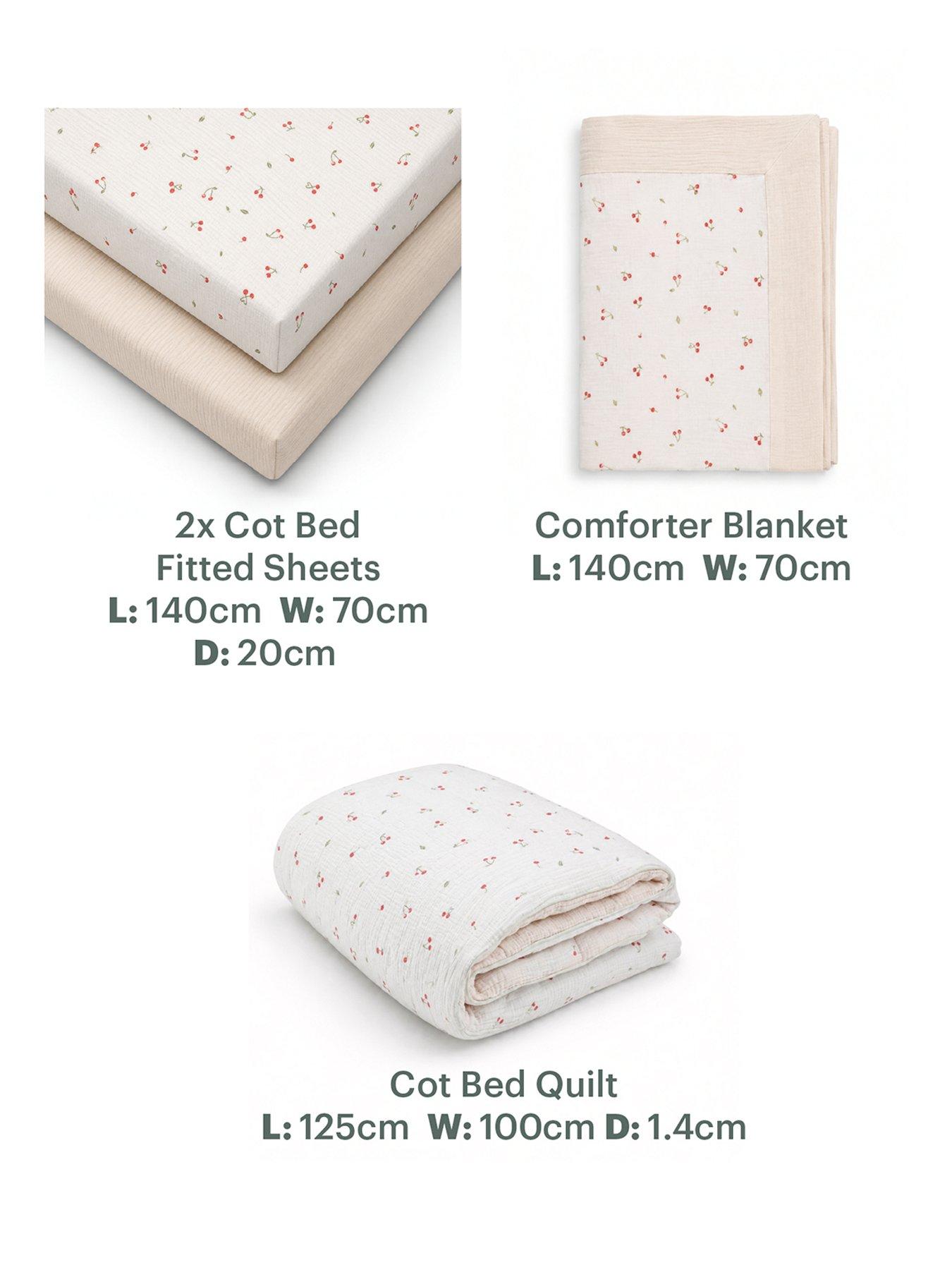 Image 5 of 8 of CuddleCo 4pc Cot Bed Bedding Set - Ditsy Cherry