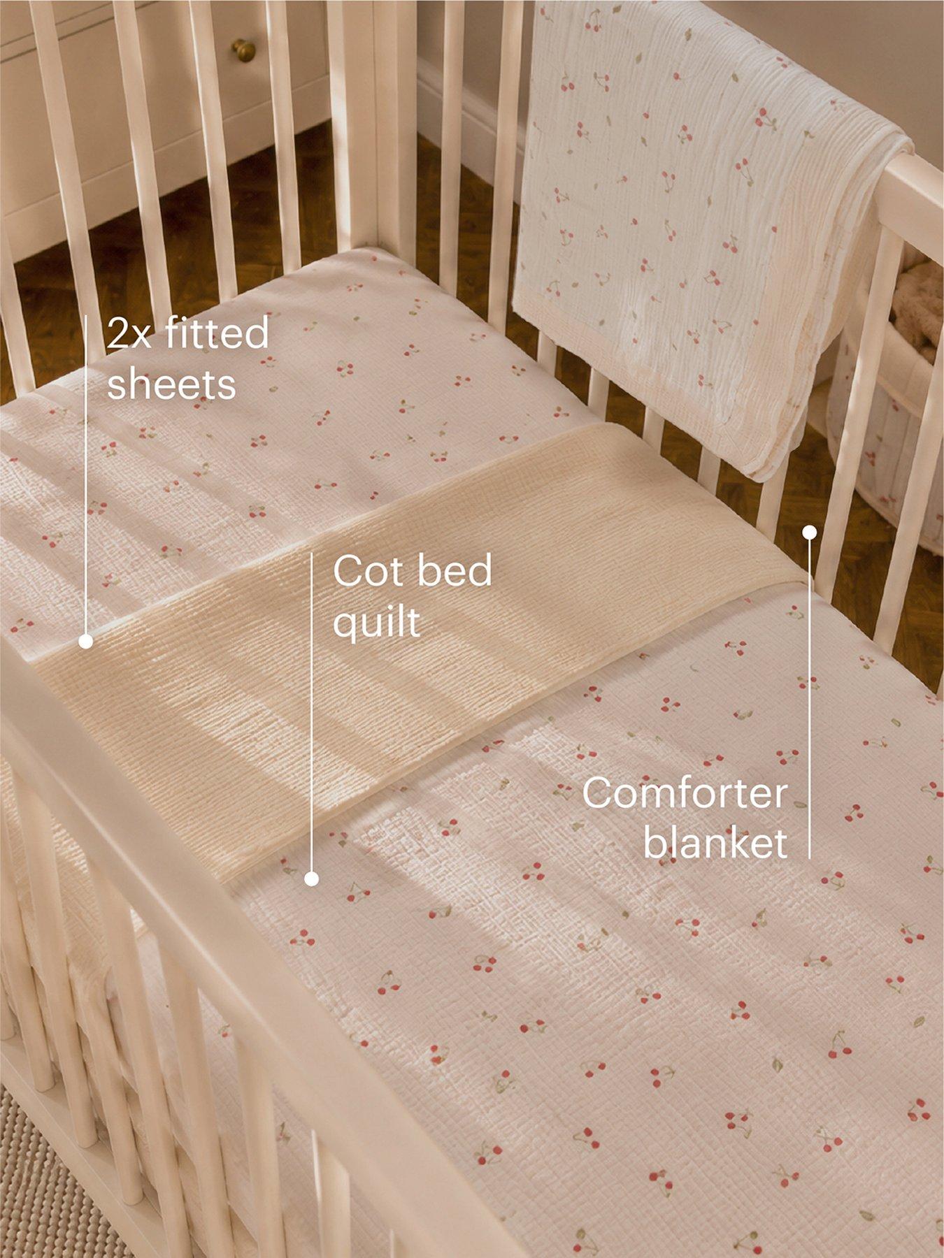 Image 6 of 8 of CuddleCo 4pc Cot Bed Bedding Set - Ditsy Cherry