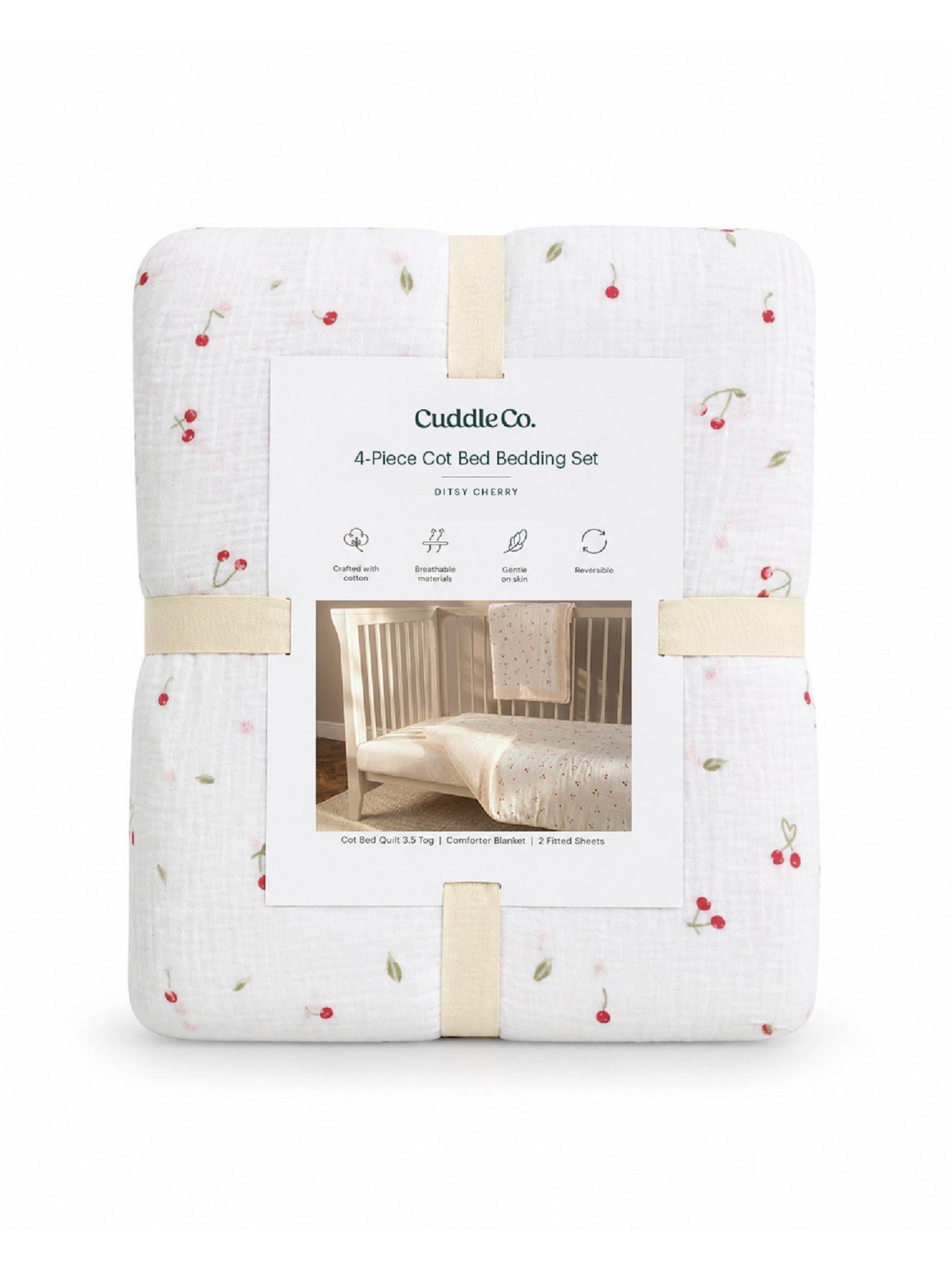 Image 7 of 8 of CuddleCo 4pc Cot Bed Bedding Set - Ditsy Cherry