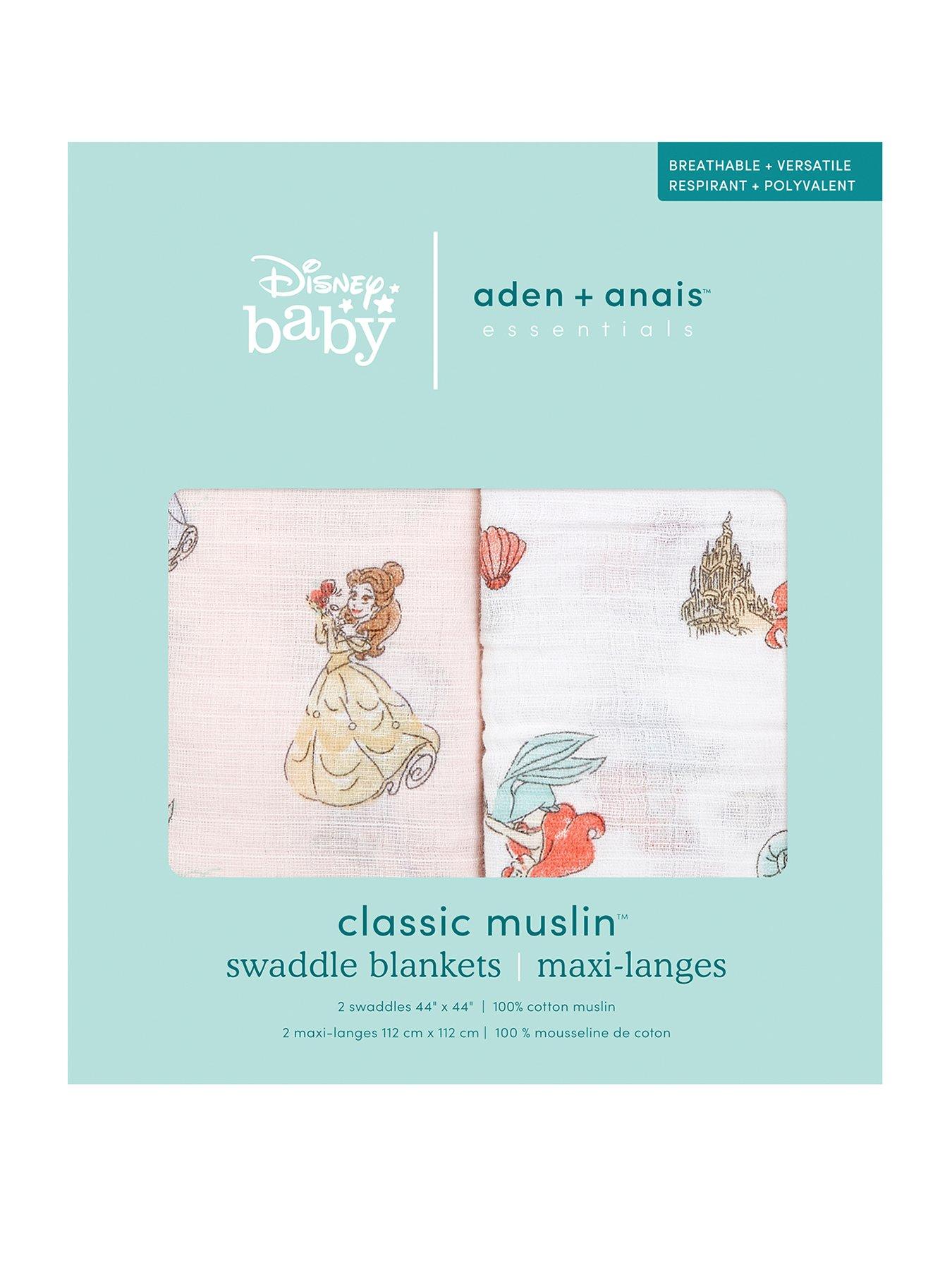 aden + anais Essential Cotton Muslin 2 Pack Swaddle Blanket - Disney Princess