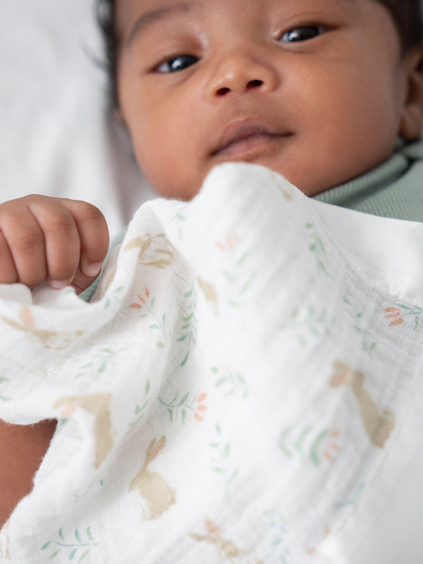 aden + anais Essentials 2-Pack Cotton Muslin Security Blankets - Blushing Bunnies