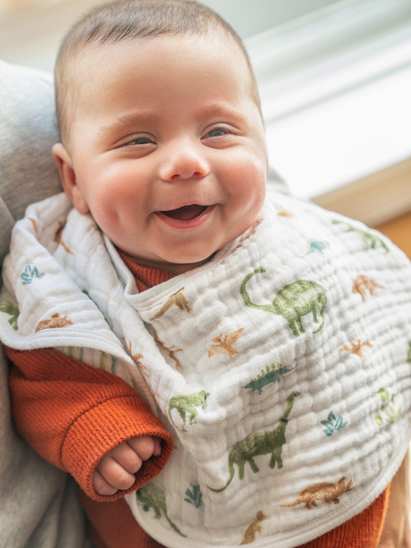 aden + anais Essentials Cotton Muslin Baby Burpy Bib - Dino Jungle