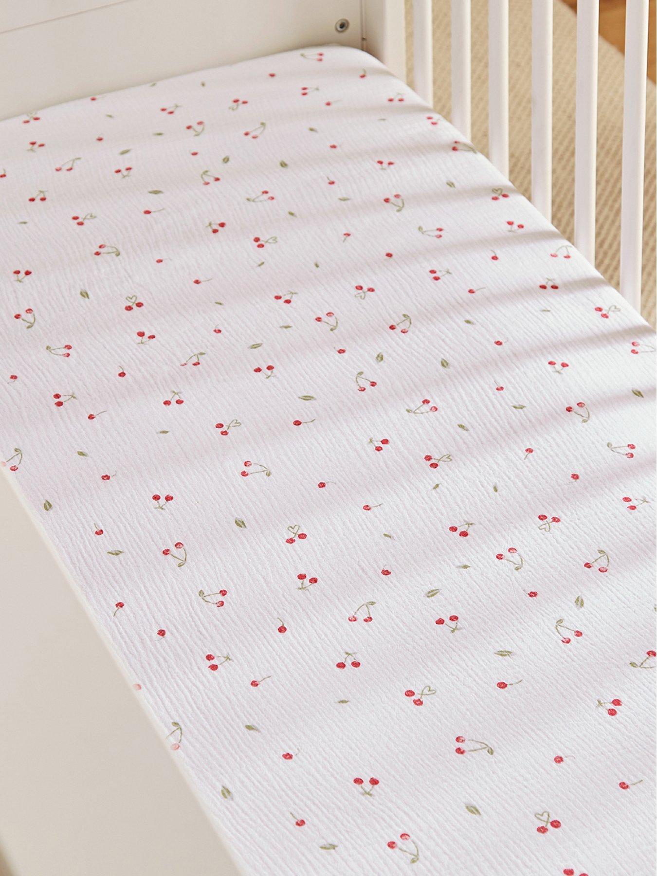 Image 1 of 4 of CuddleCo Cot Bed Sheets 2pk - Ditsy Cherry