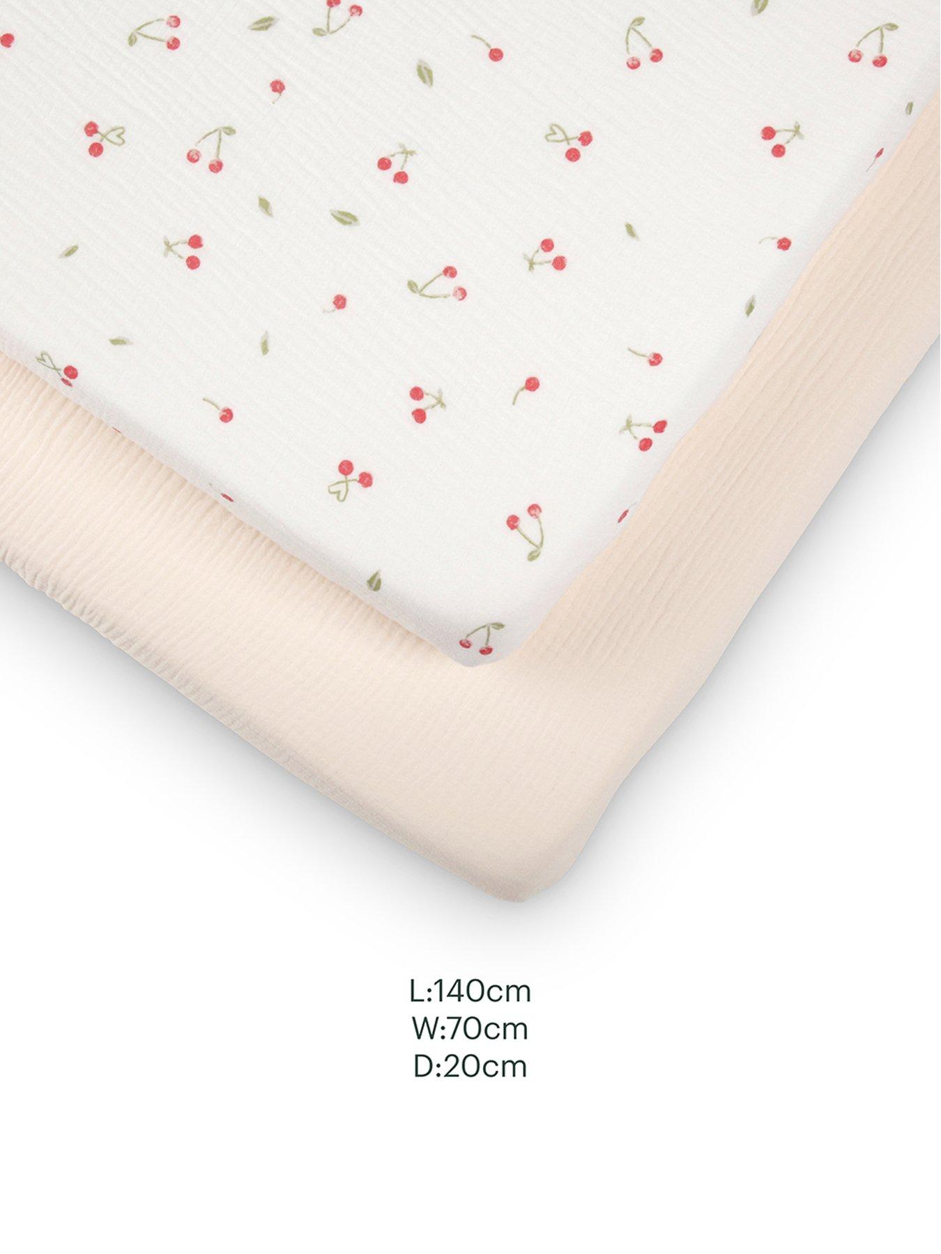 Image 4 of 4 of CuddleCo Cot Bed Sheets 2pk - Ditsy Cherry