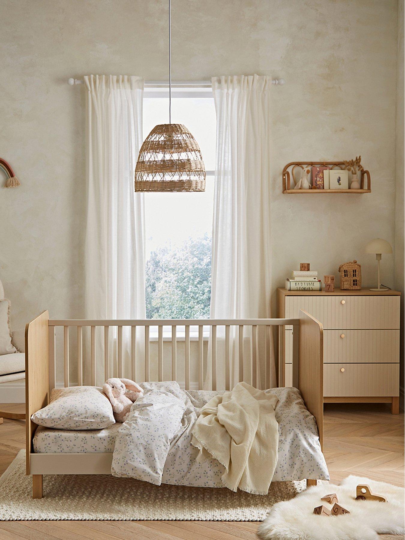 Image 5 of 7 of CuddleCo Remi 2pc Set 3 Drawer Dresser, Cot Bed Oak/cashmere