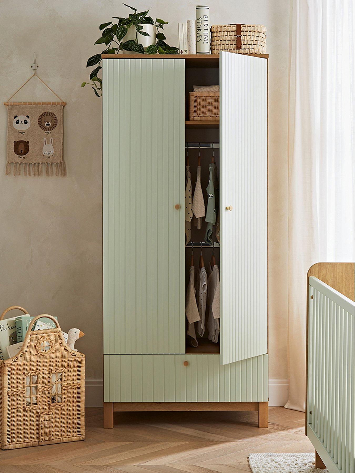 Image 3 of 5 of CuddleCo Remi Wardrobe Oak/Green