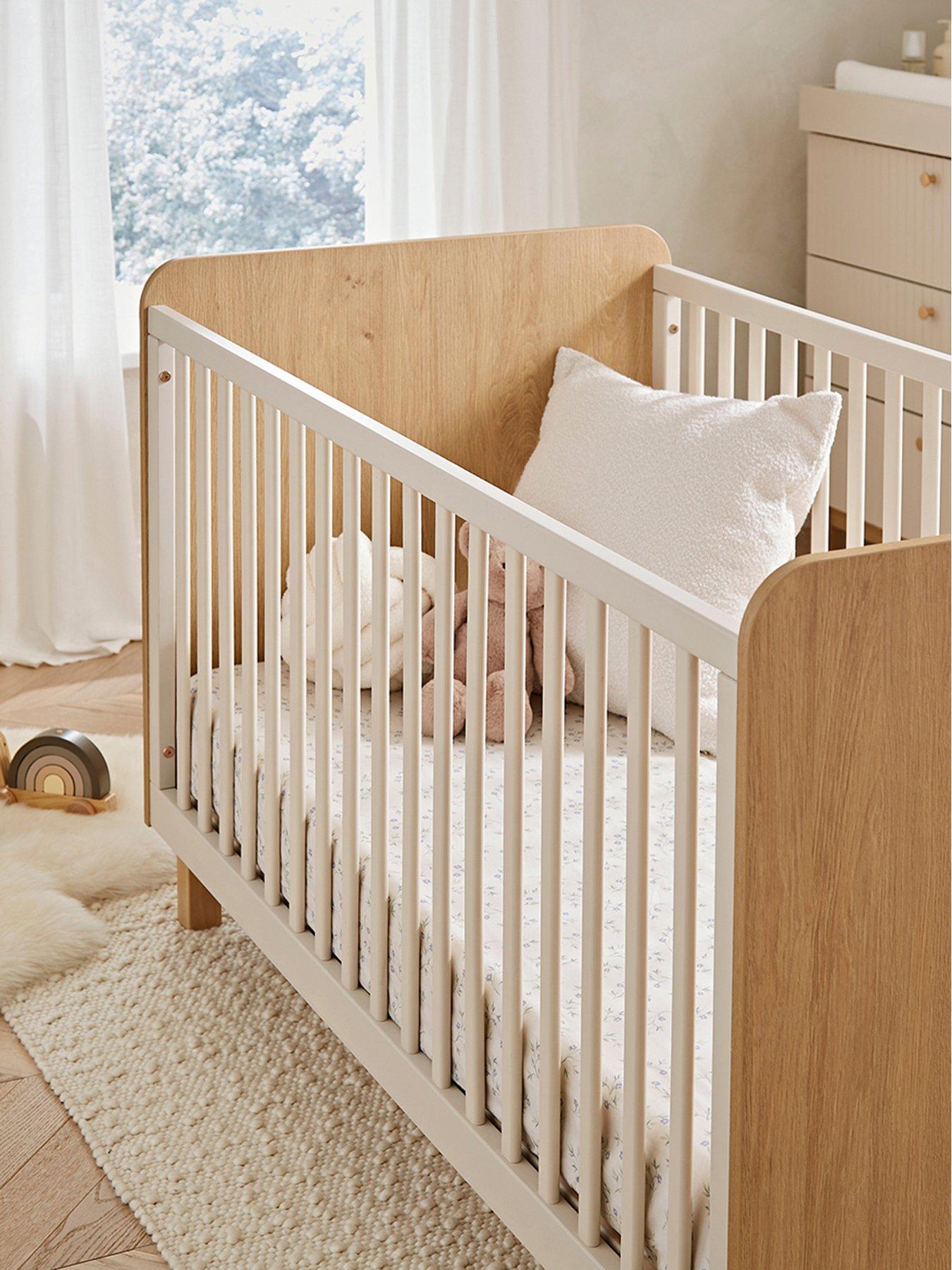Image 3 of 5 of CuddleCo Remi Cot Bed Oak/cashmere