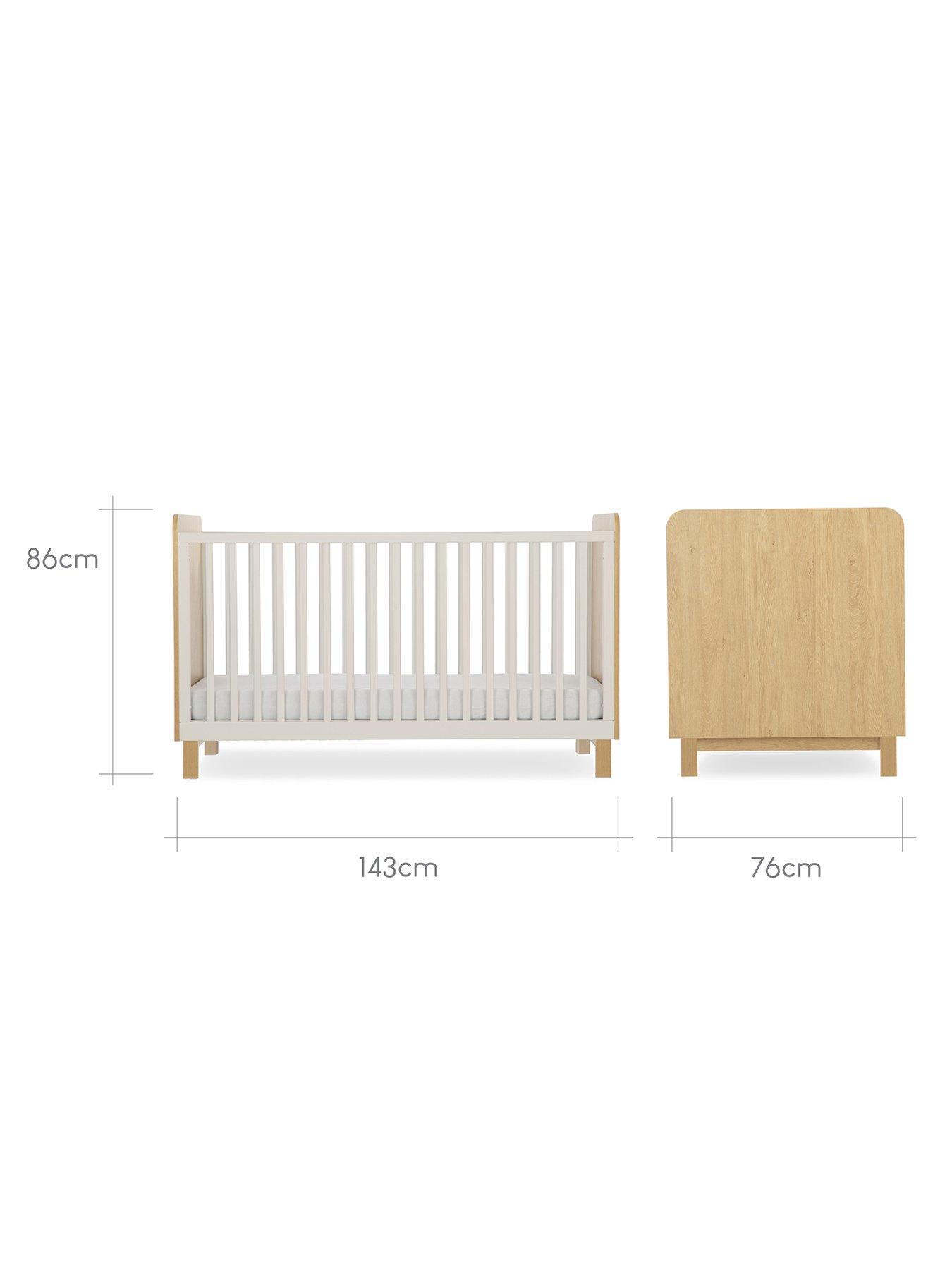 Image 5 of 5 of CuddleCo Remi Cot Bed Oak/cashmere