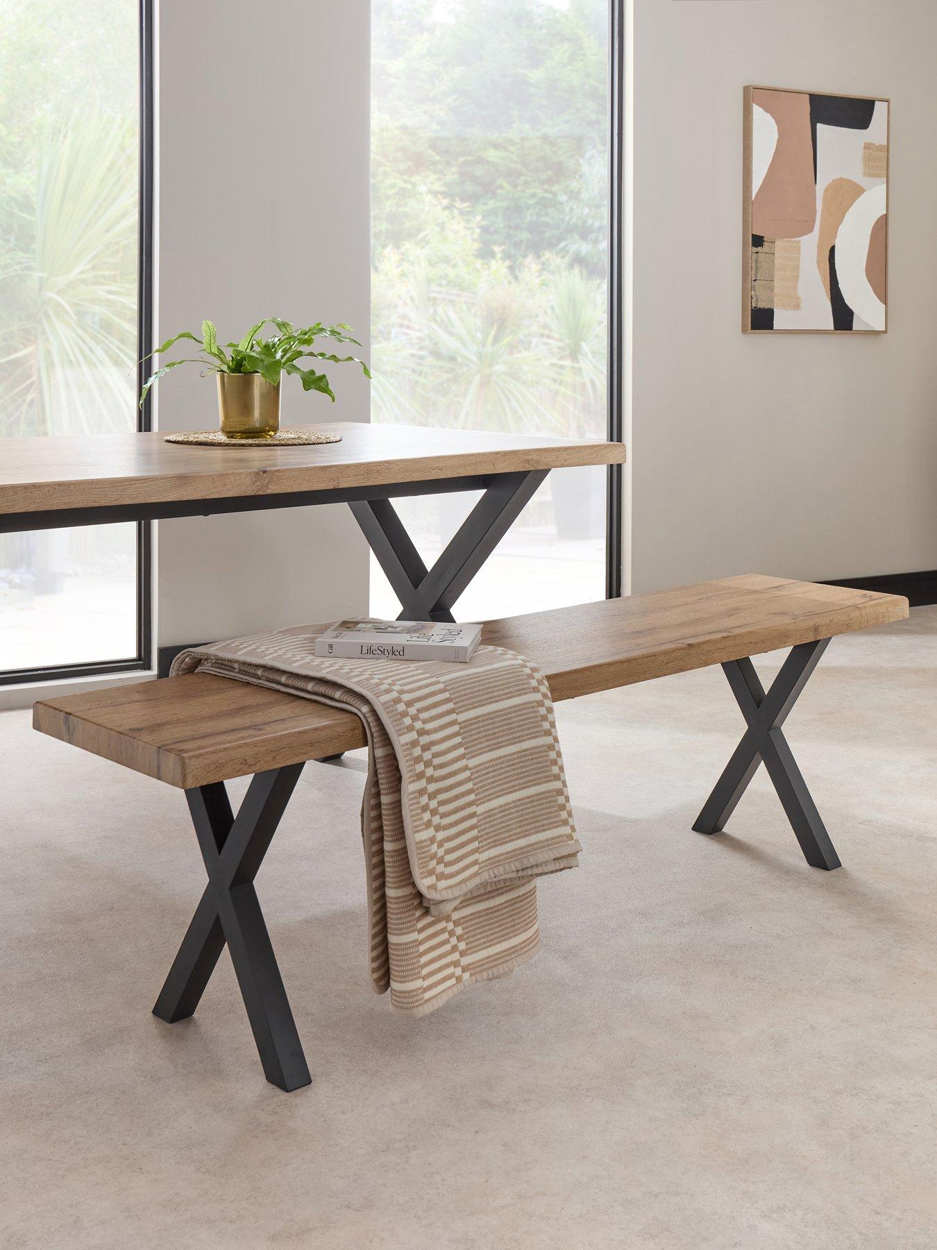 Image 1 of 6 of The Very Collection Mathers Dining Bench - Oak/Black