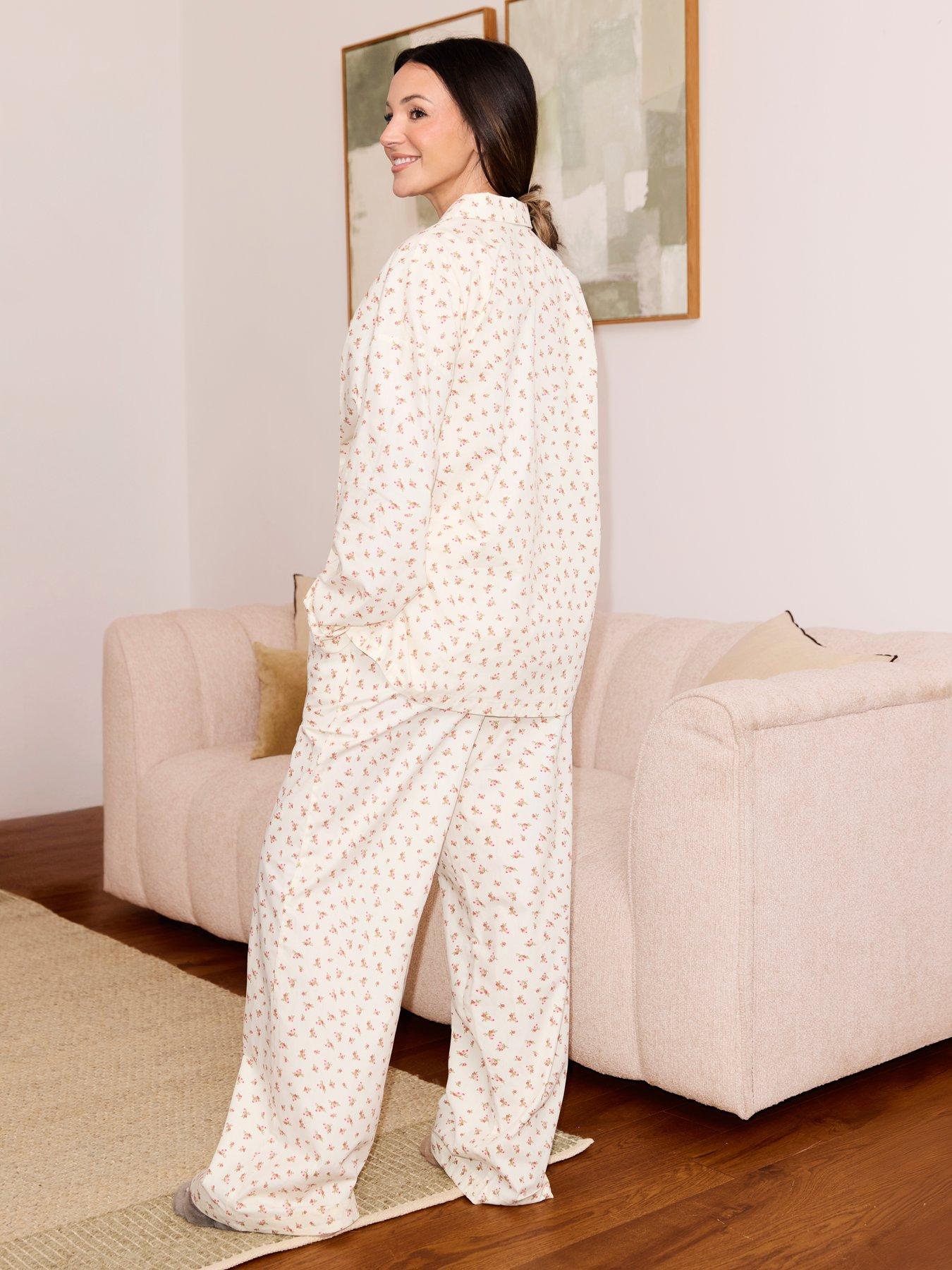 Michelle Keegan Ditsy Print Revere Cotton Pyjamas - Print | Very