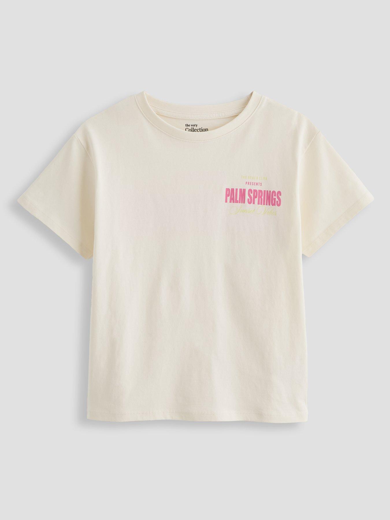 Image 2 of 6 of The Very Collection Girls 2 Pack Slogan Oversized Tops