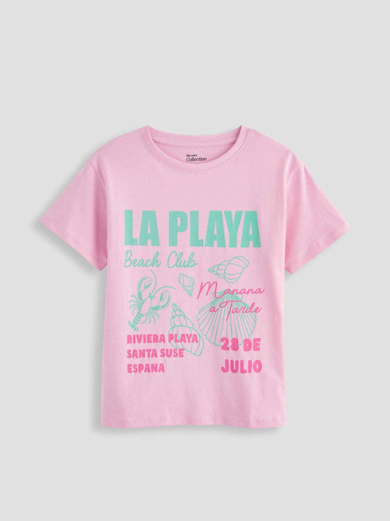 Image 5 of 6 of The Very Collection Girls 2 Pack Slogan Oversized Tops