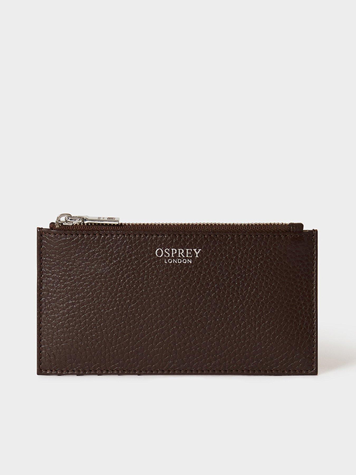 Osprey London The Core Small Leather Card Pouch - Brown